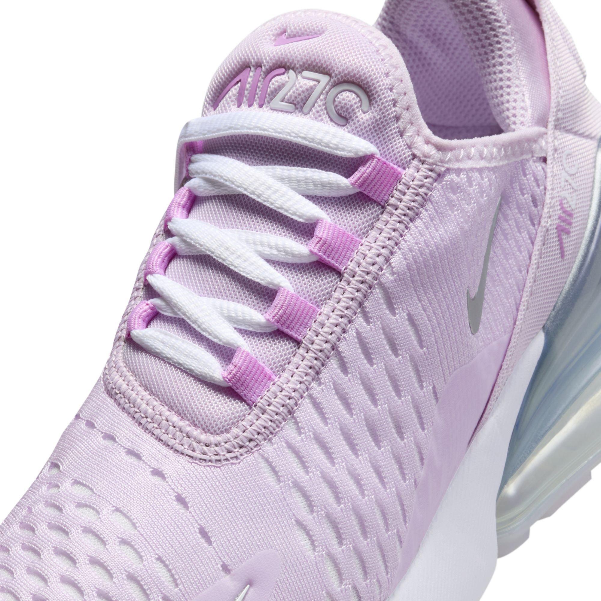 Nike Air Max 270 Grade School Girls' "Doll/Metallic Silver/Rush Fuchsia/White" Shoe​