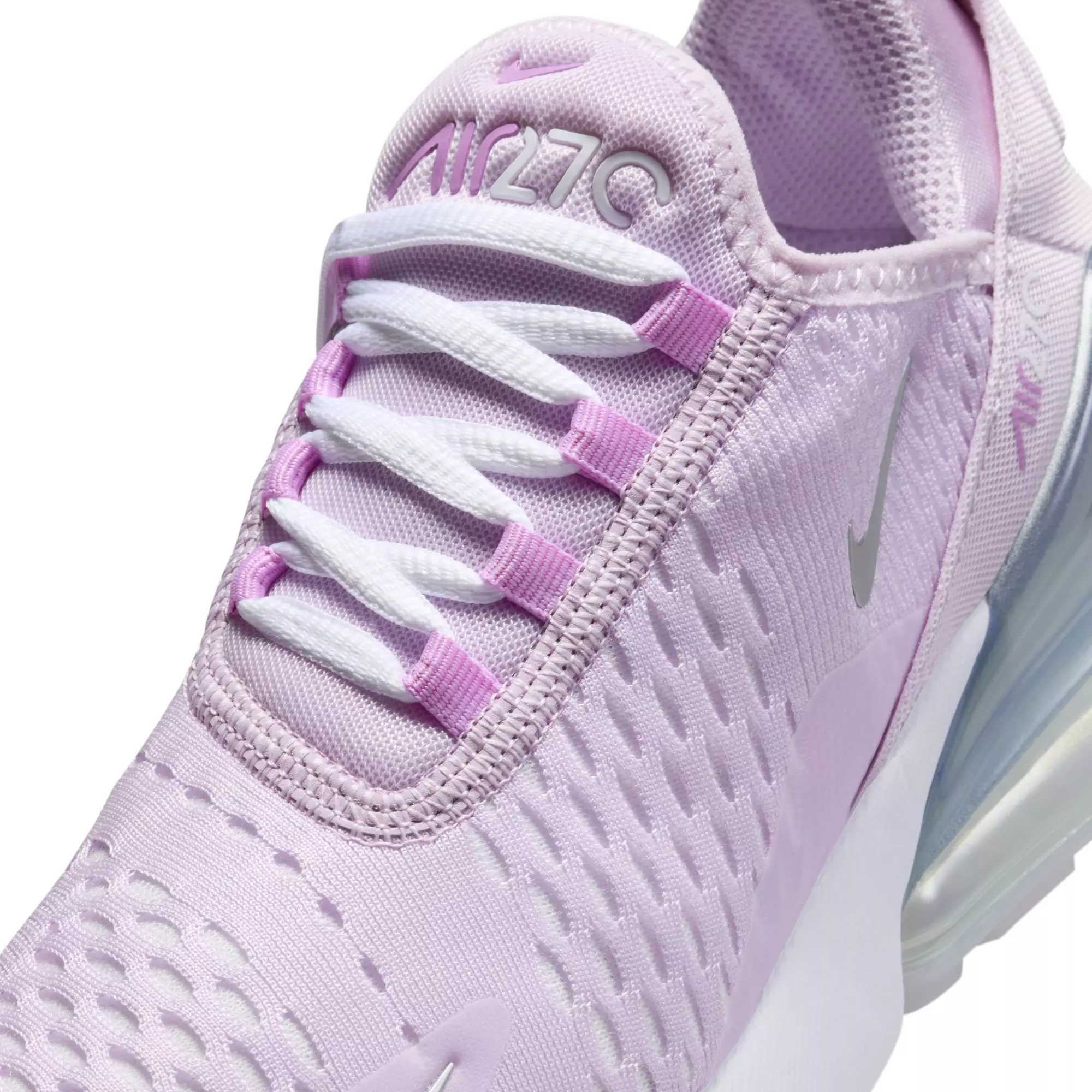 Nike Air Max 270 "Doll/Metallic Silver/Rush Fuchsia/White" Grade School Girls' Shoe - GREY/LILAC