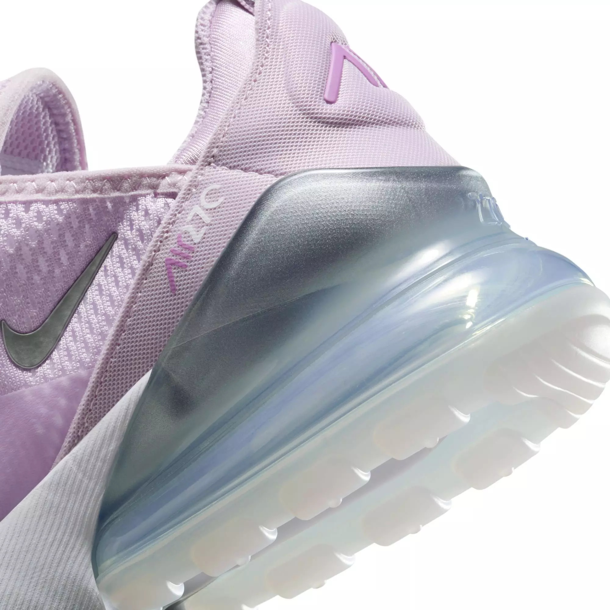 Nike Air Max 270 "Doll/Metallic Silver/Rush Fuchsia/White" Grade School Girls' Shoe - GREY/LILAC