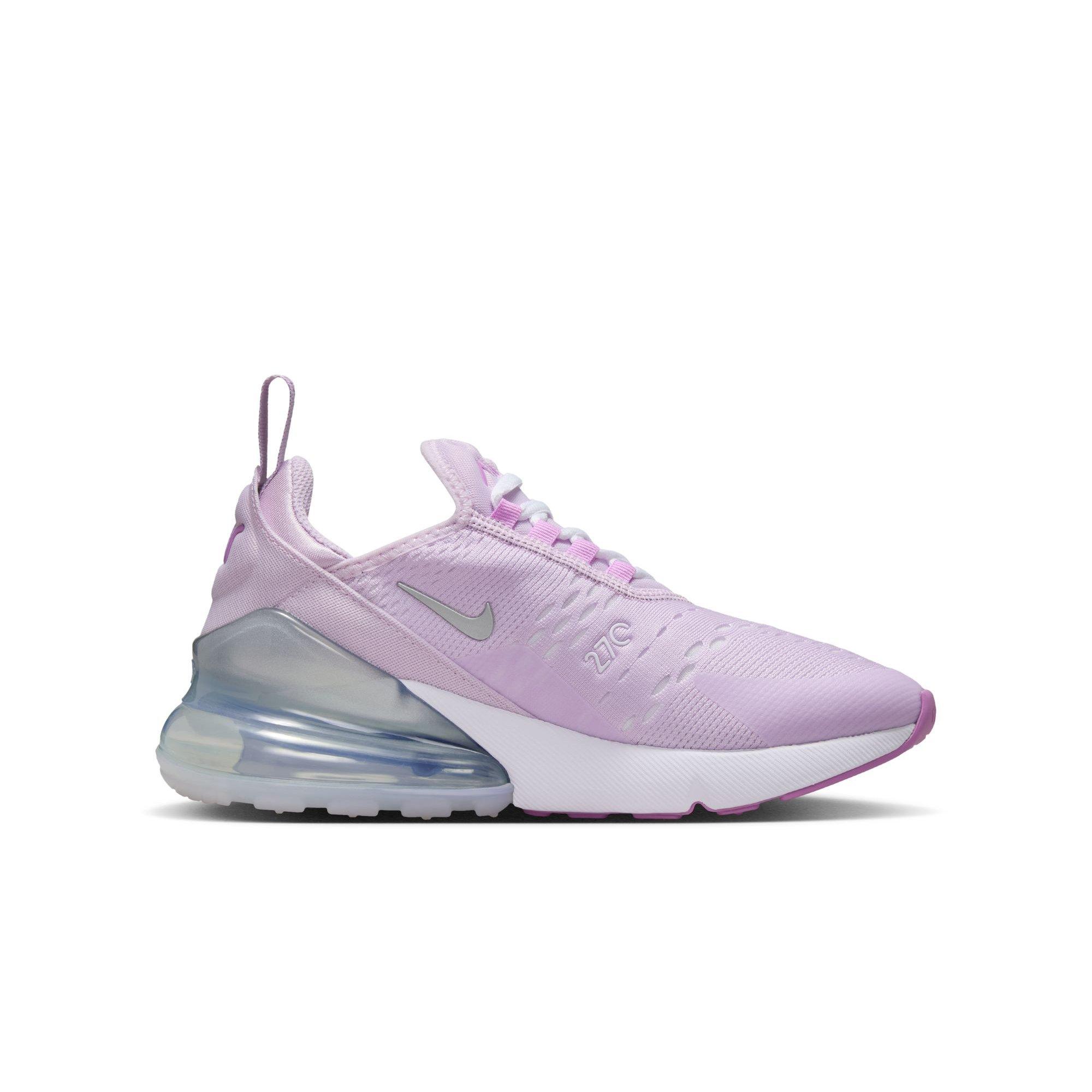 Nike Air Max 270 Grade School Girls' "Doll/Metallic Silver/Rush Fuchsia/White" Shoe​