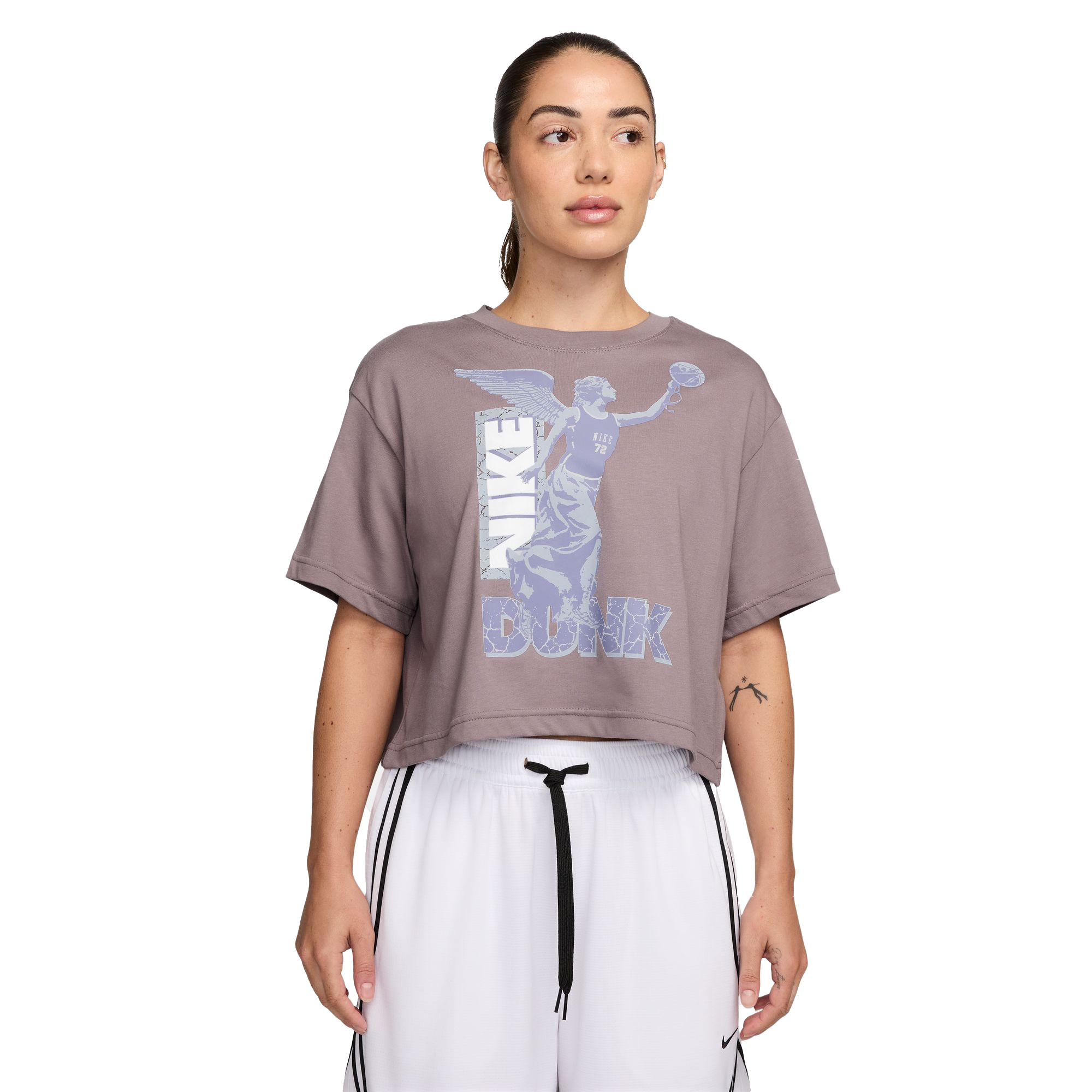 Nike Women's Swoosh Fly Tee - BROWN Thumbnail View 1