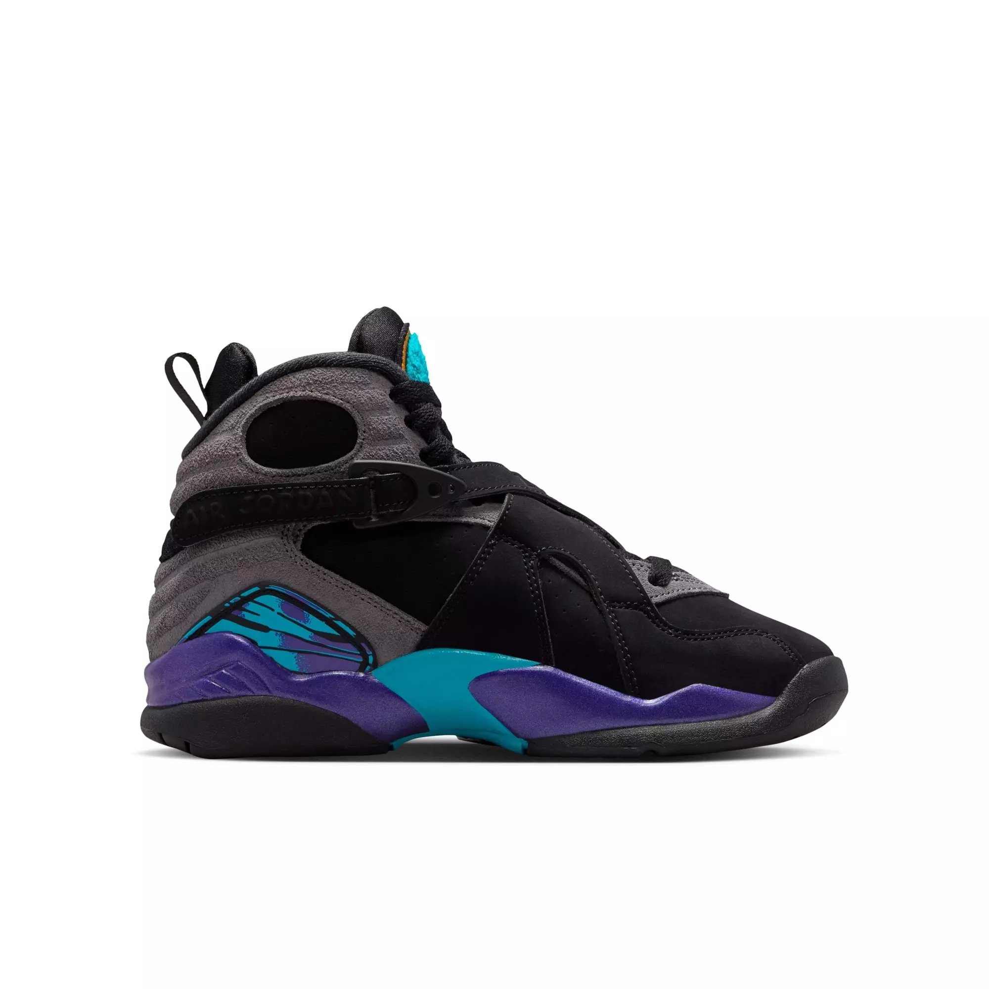 Jordan 8 Retro "Aqua" Grade School Kids' Shoe - BLACK/AQUA