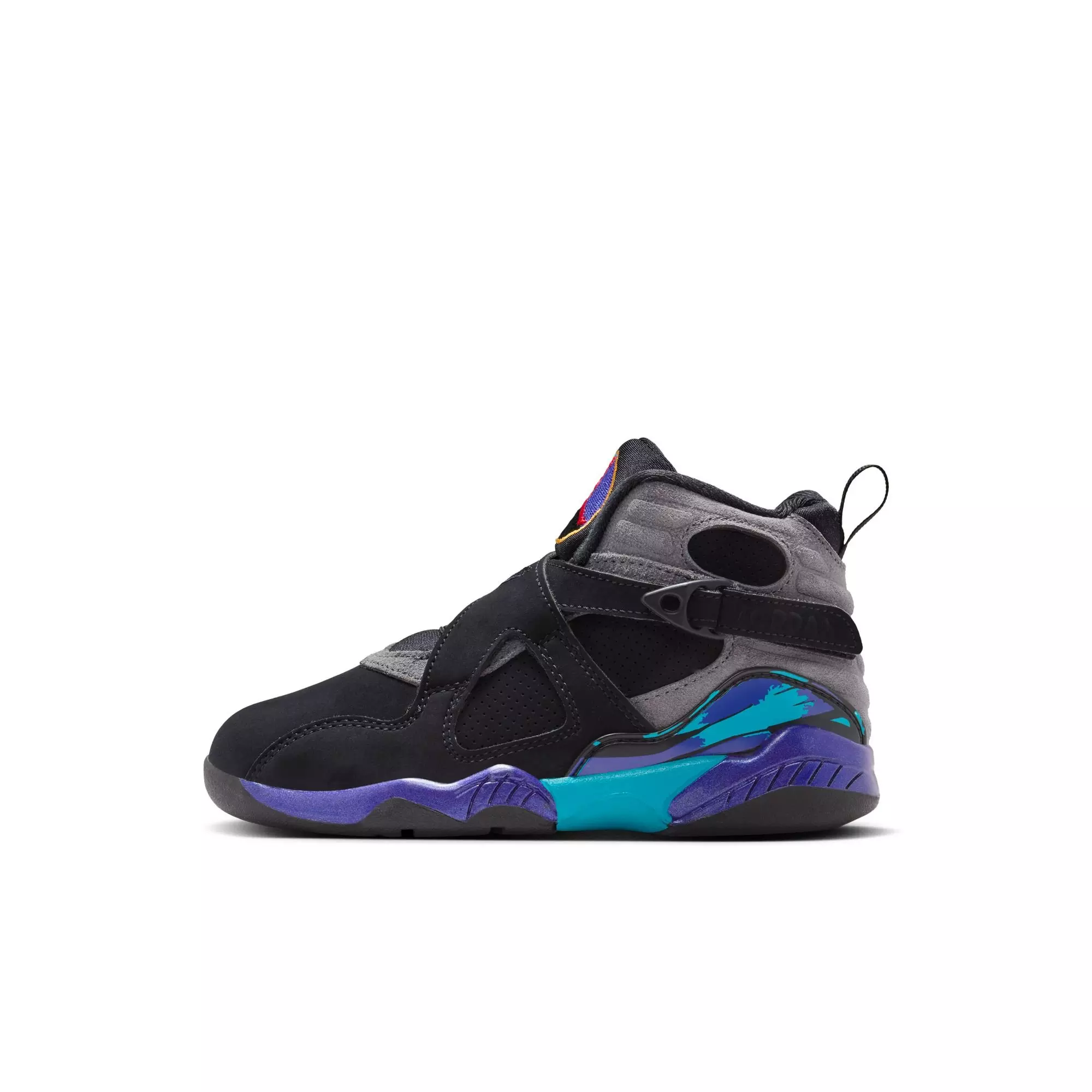 Jordan 8 Retro "Aqua" Preschool Kids' Shoe - BLACK/AQUA