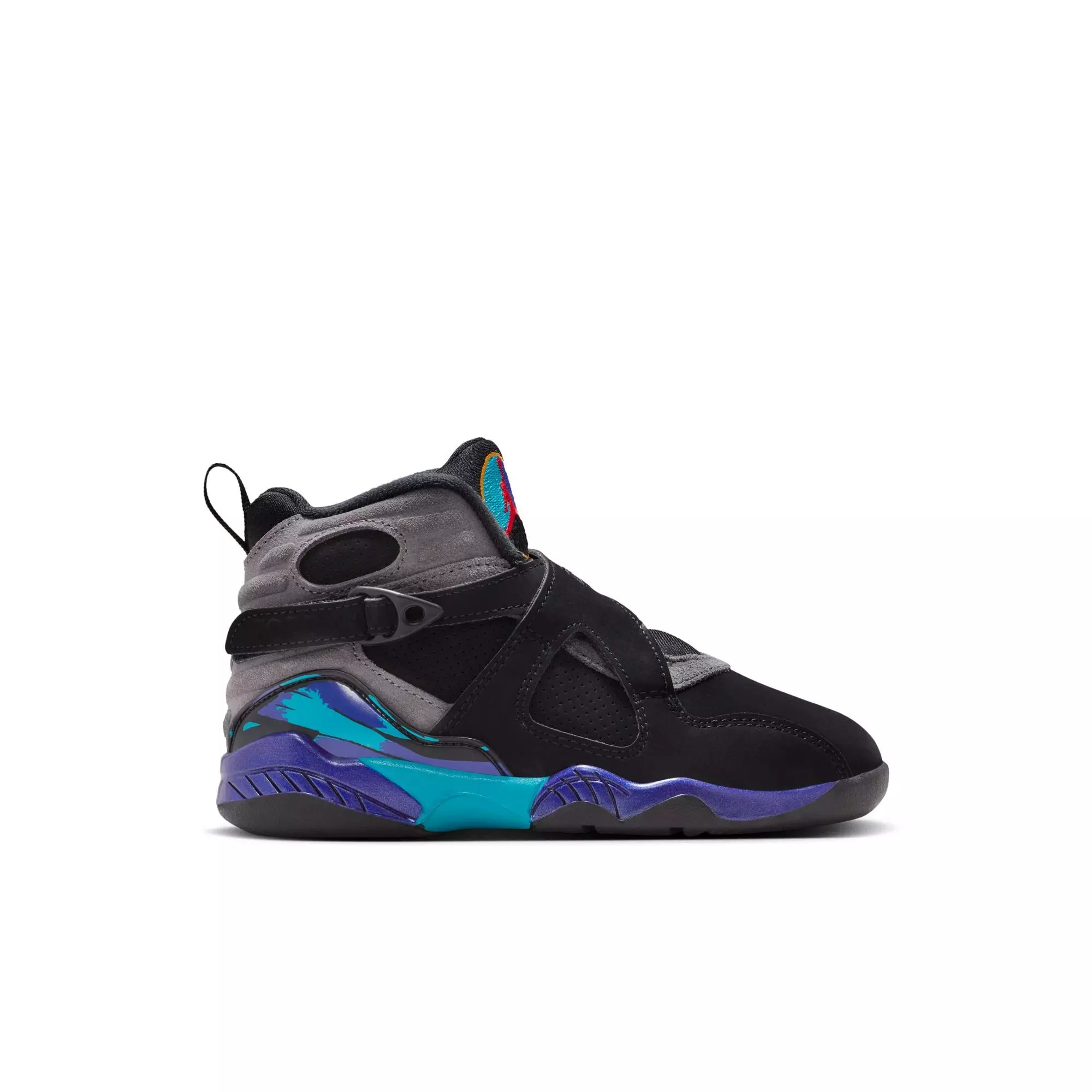 Jordan 8 Retro "Aqua" Preschool Kids' Shoe - BLACK/AQUA