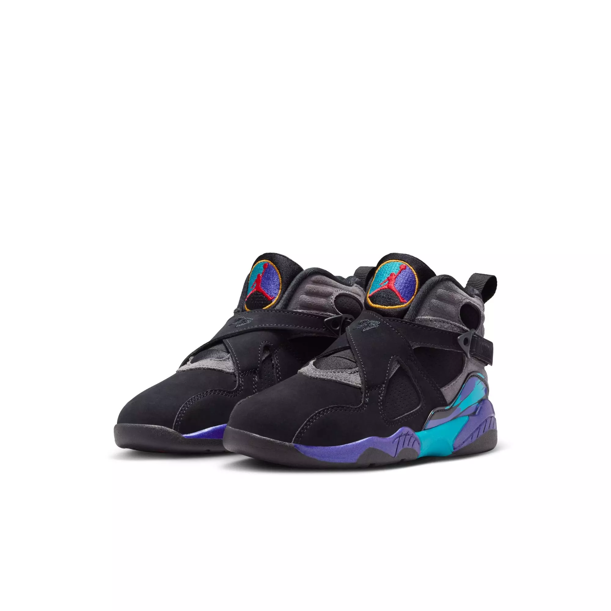 Jordan 8 Retro "Aqua" Preschool Kids' Shoe - BLACK/AQUA