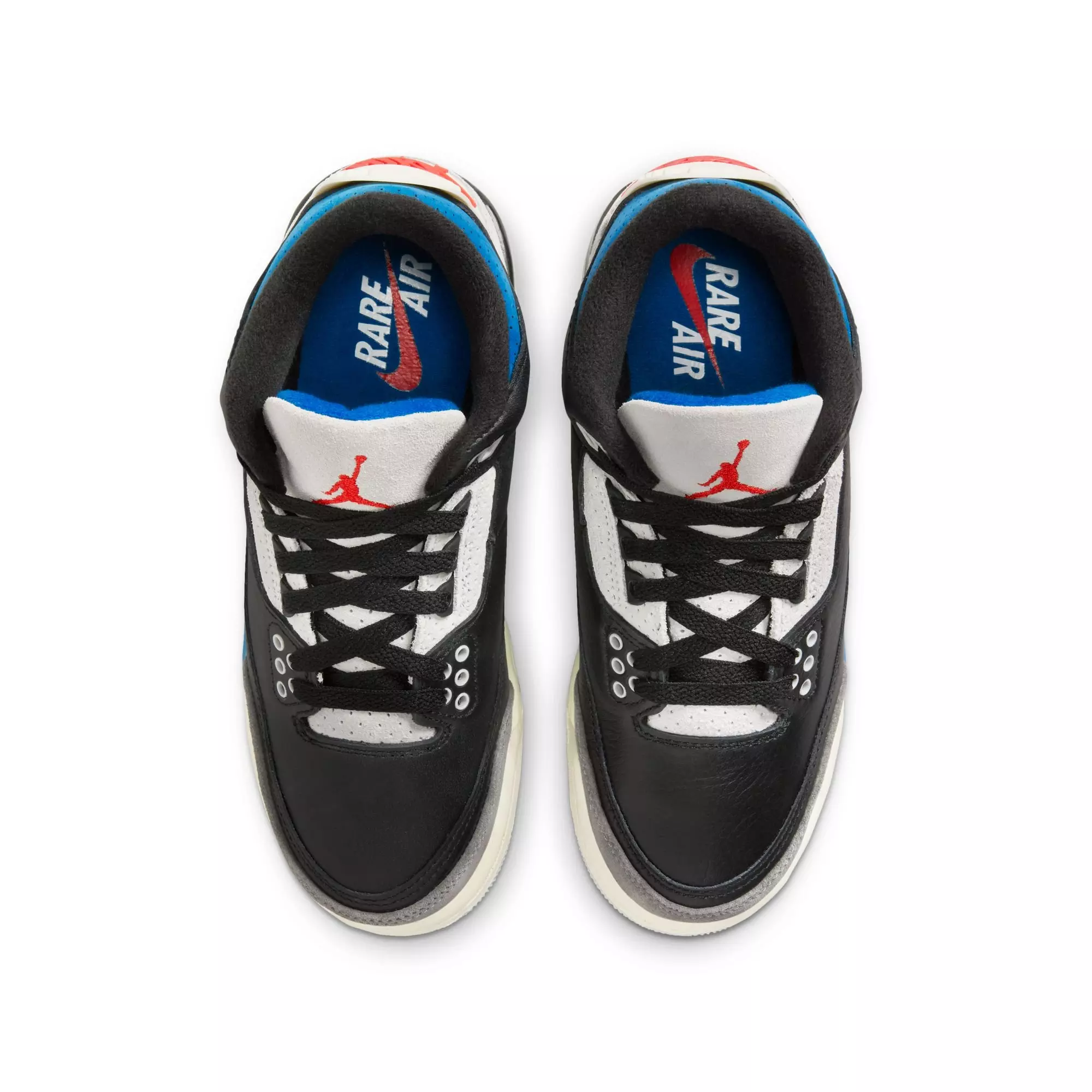 Jordan 3 Retro "Rare Air" Grade School Kids' Shoe - BLACK/CHILE RED/NEUTRAL GREY