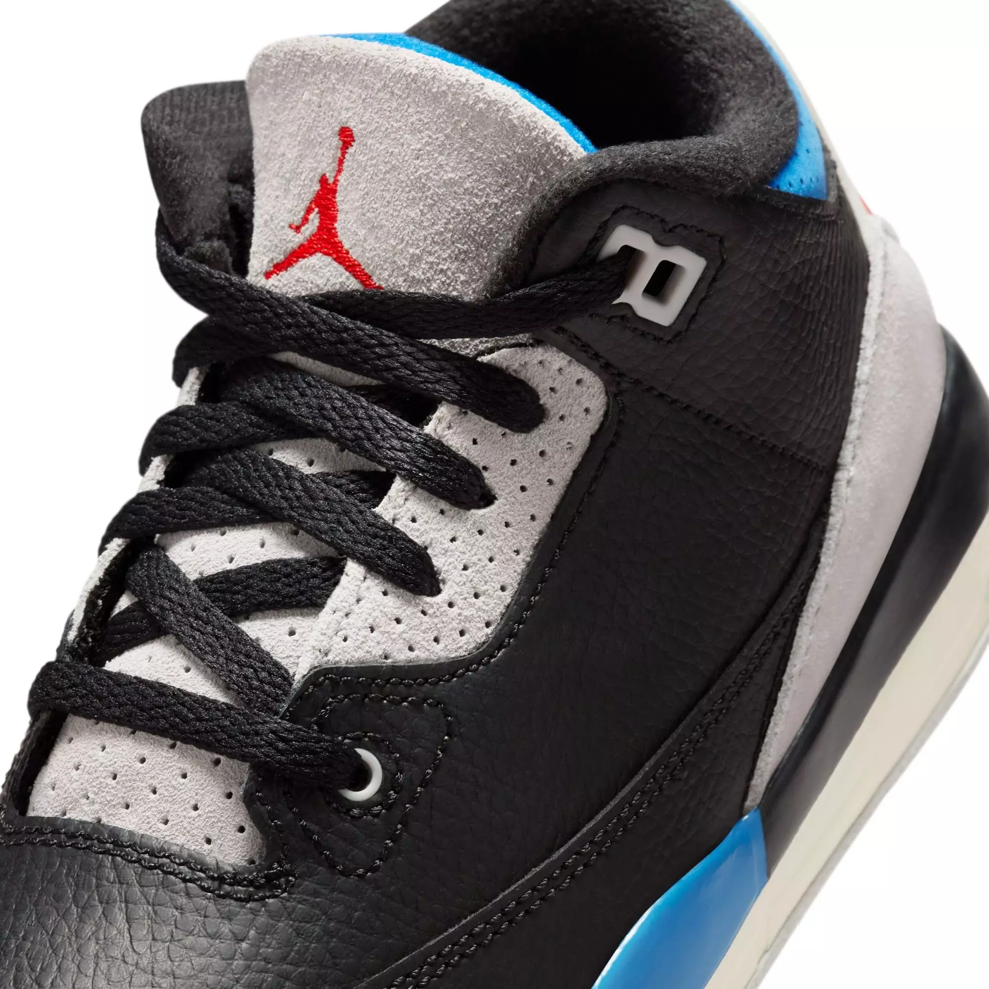 Jordan 3 Retro "Rare Air" Preschool Kids' Shoe - BLACK/CHILE RED/NEUTRAL GREY