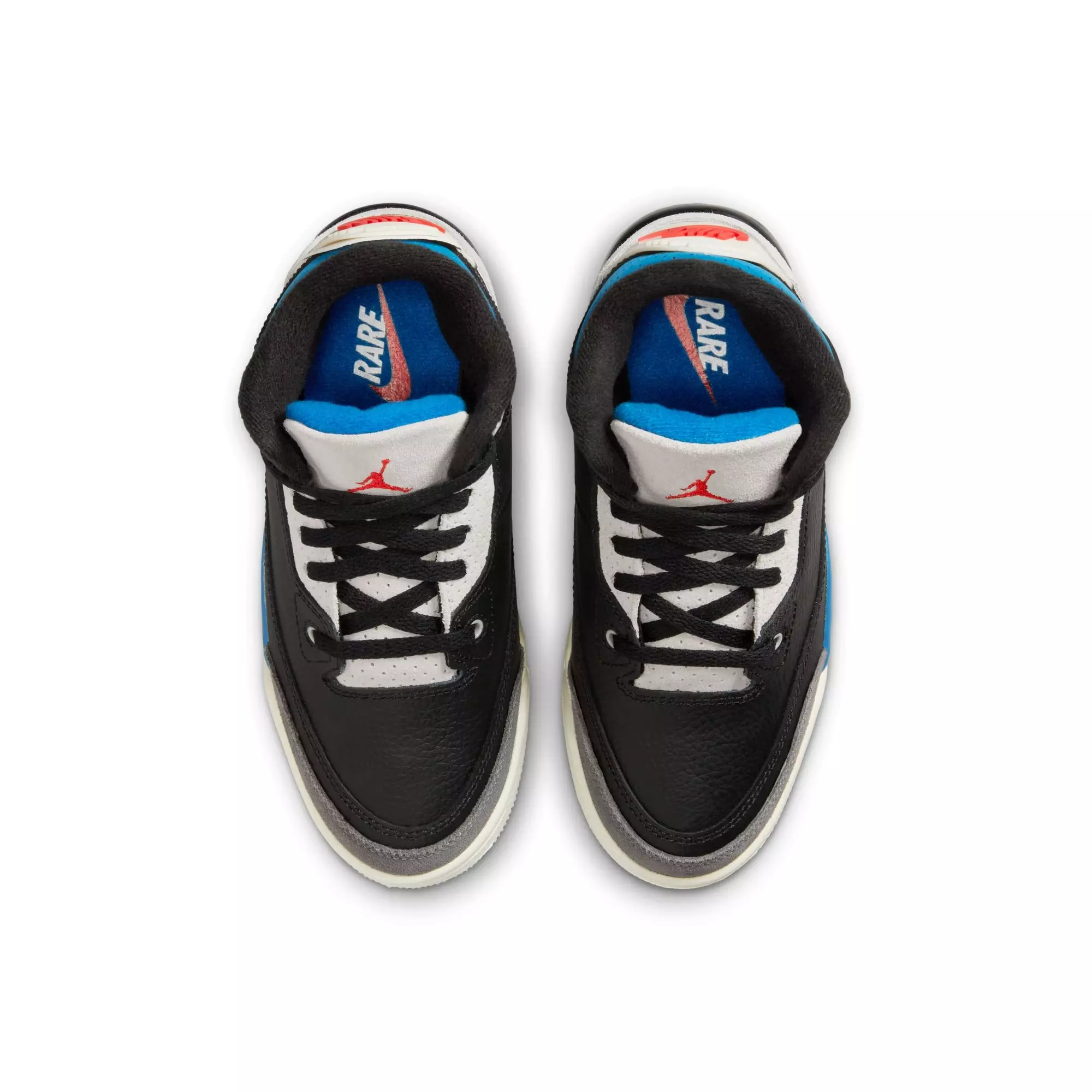 Jordan 3 Retro "Rare Air" Preschool Kids' Shoe - BLACK/CHILE RED/NEUTRAL GREY