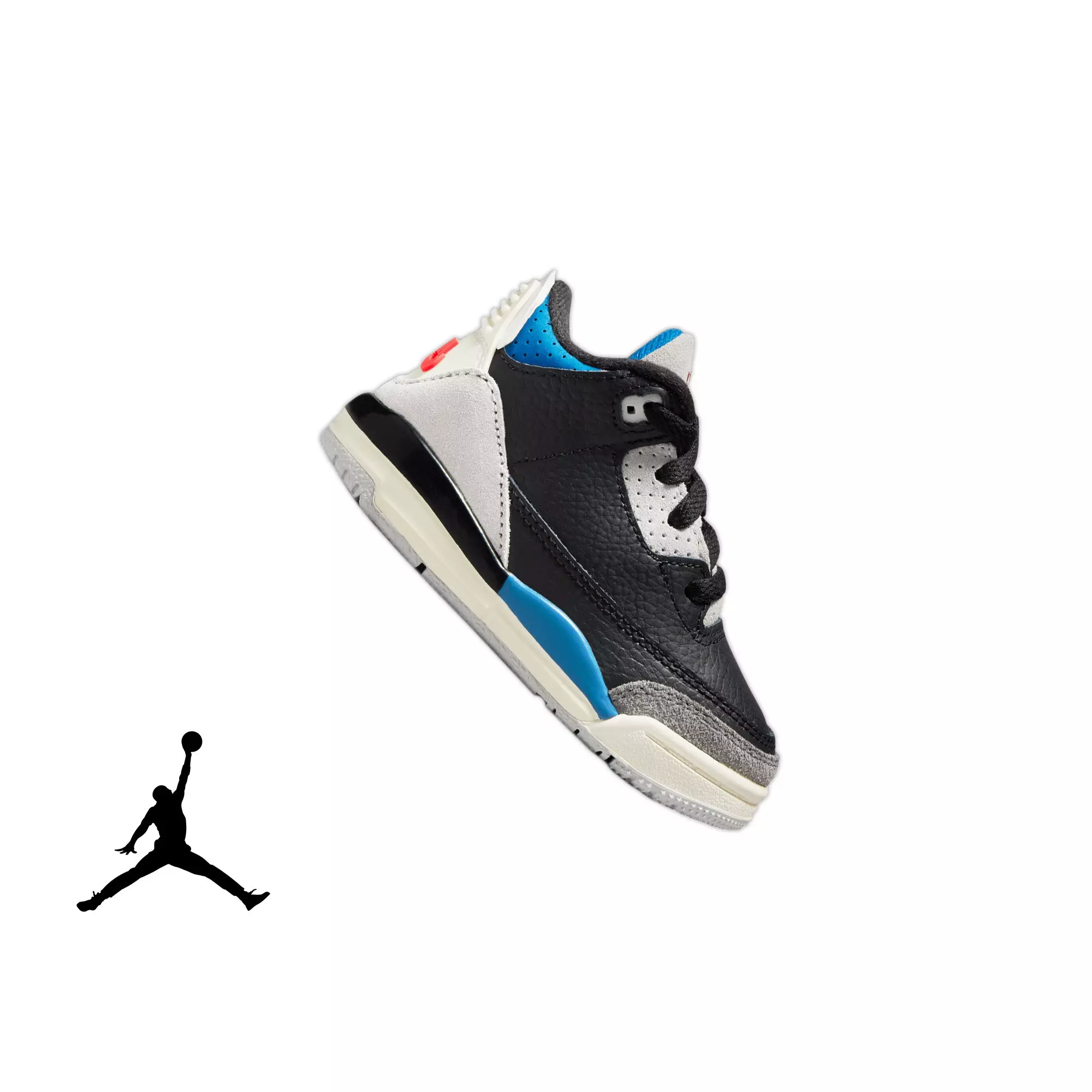 Jordan 3 Retro "Rare Air" Toddler Kids' Shoe - BLACK/CHILE RED/NEUTRAL GREY