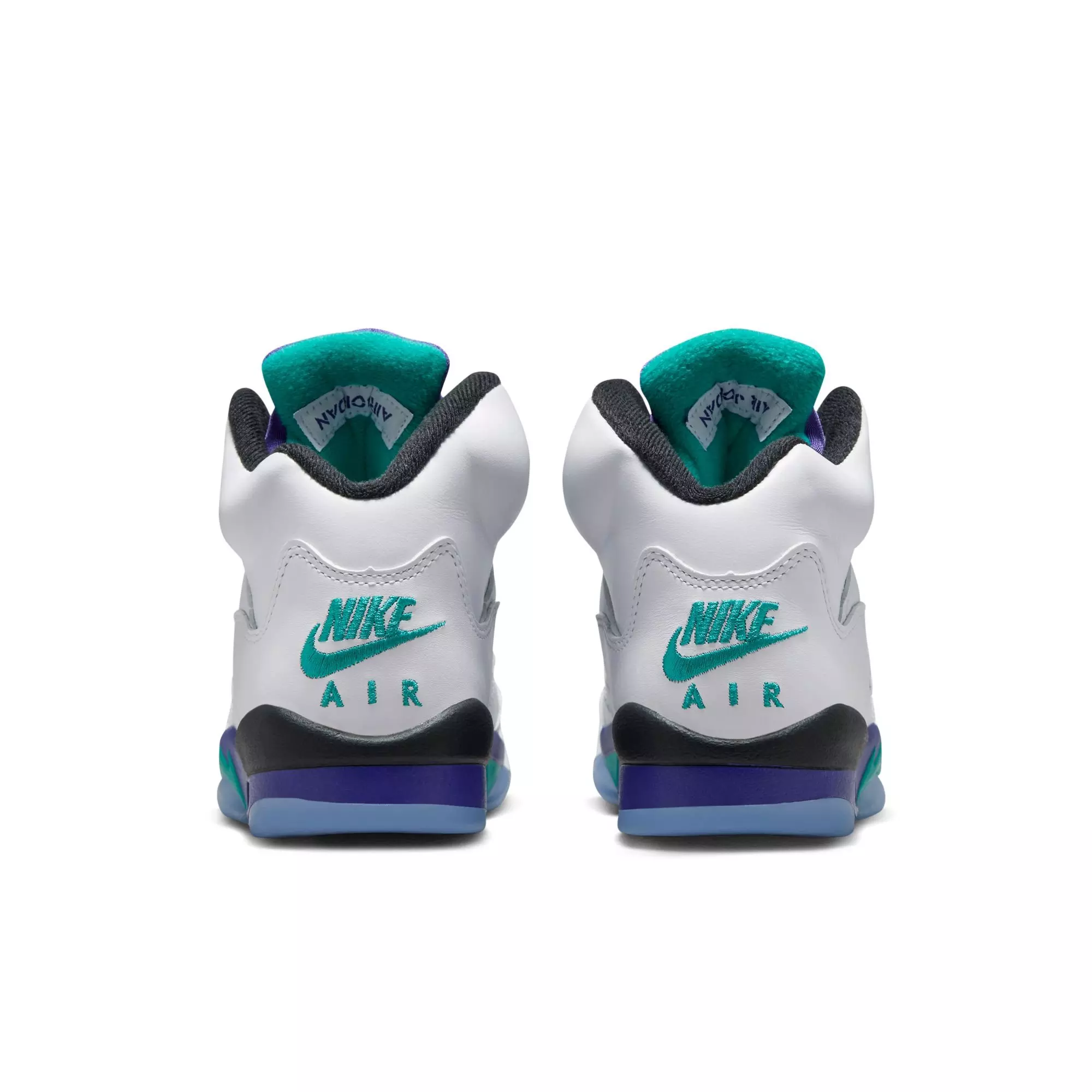 Jordan 5 Retro "Grape" Grade School Kids' Shoe - WHITE/NEW EMERALD/GRAPE ICE