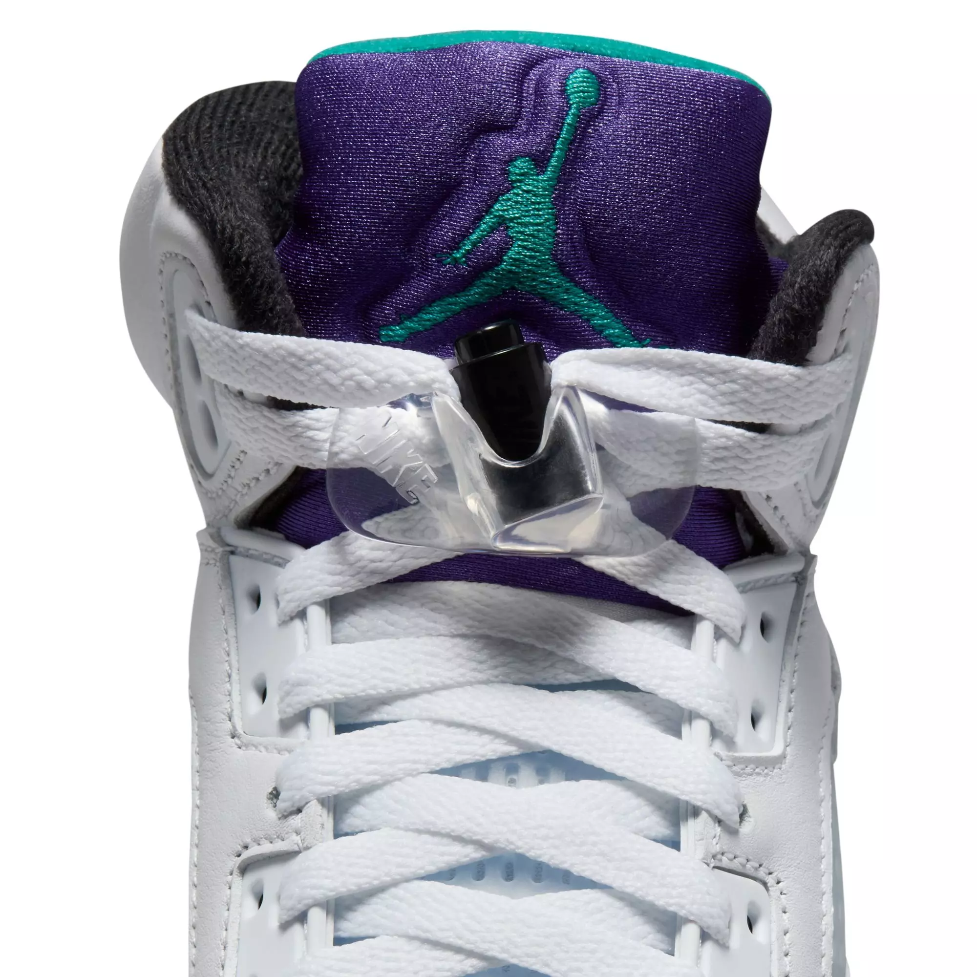 Jordan 5 Retro "Grape" Grade School Kids' Shoe - WHITE/NEW EMERALD/GRAPE ICE