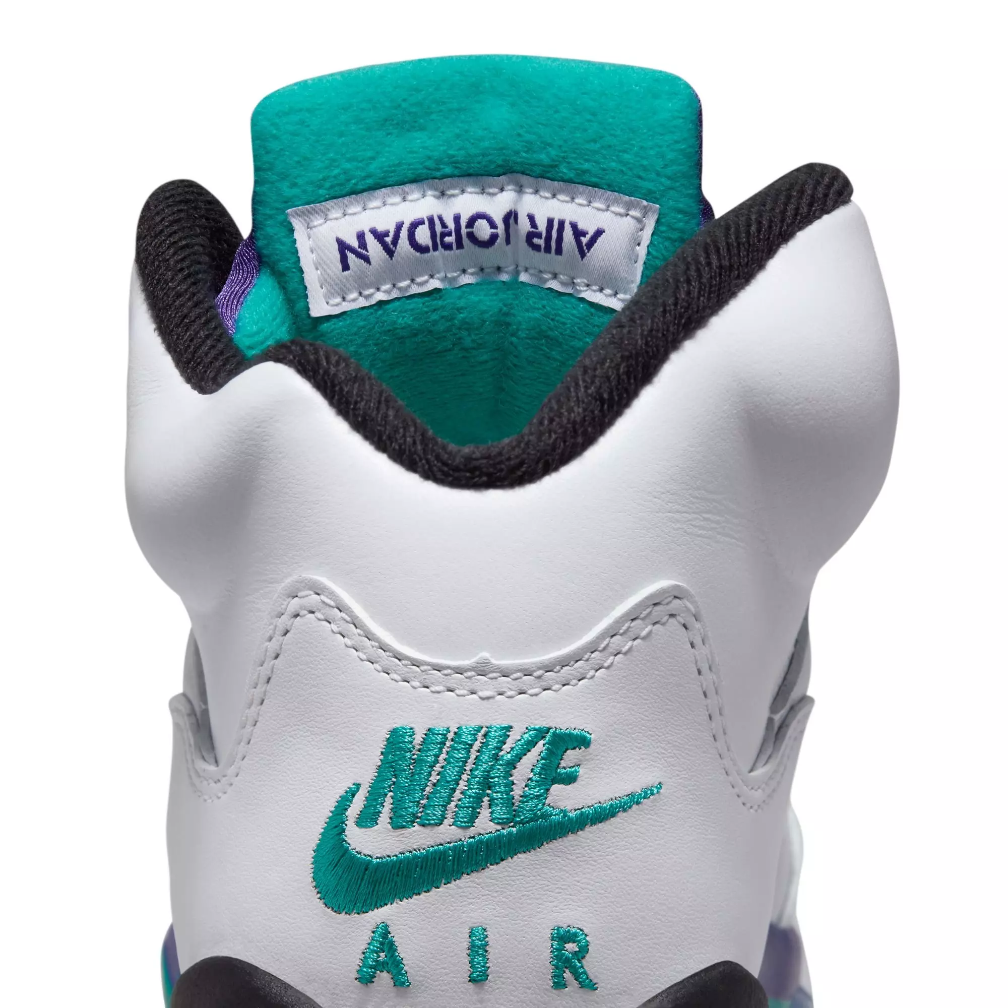 Jordan 5 Retro "Grape" Grade School Kids' Shoe - WHITE/NEW EMERALD/GRAPE ICE