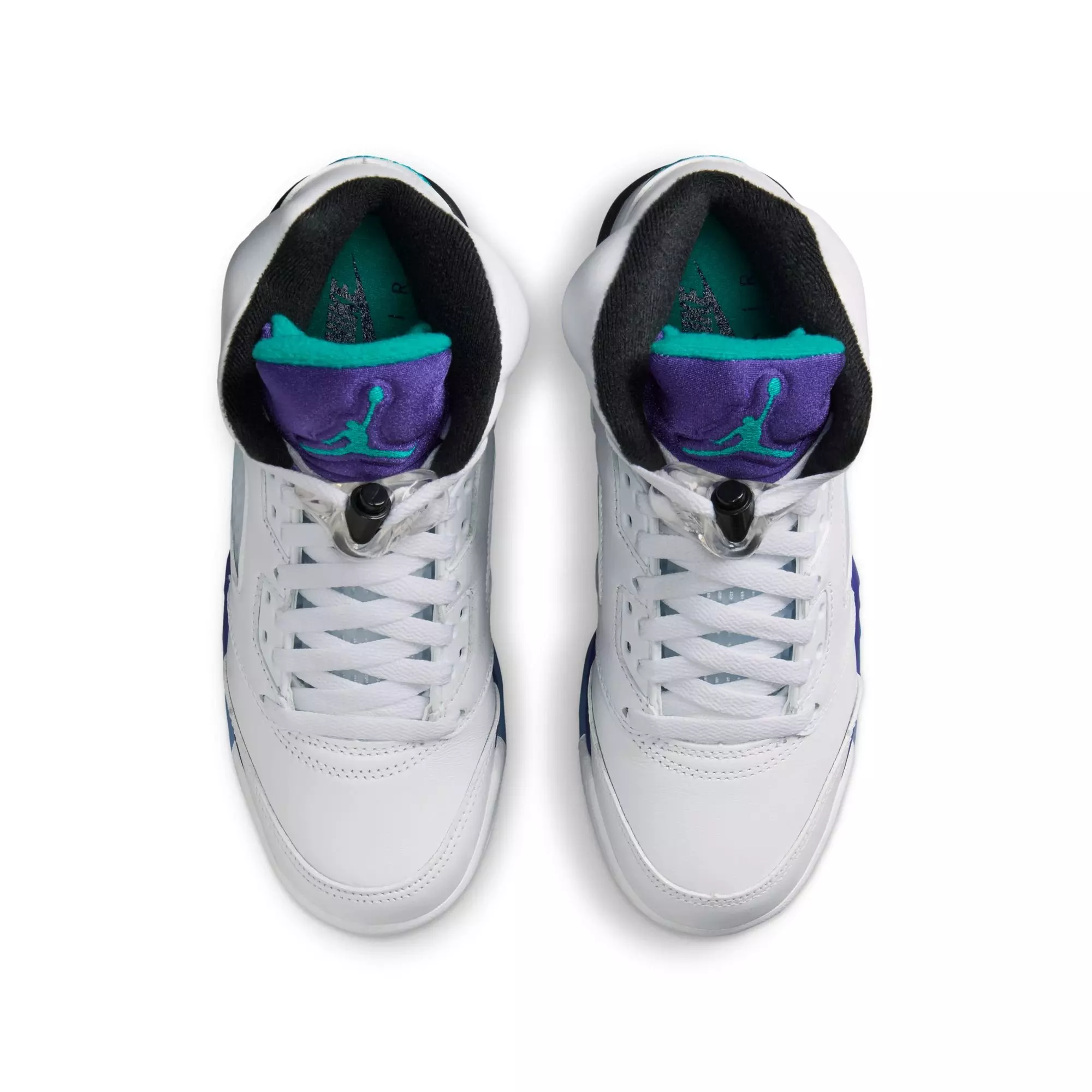 Jordan 5 Retro "Grape" Grade School Kids' Shoe - WHITE/NEW EMERALD/GRAPE ICE