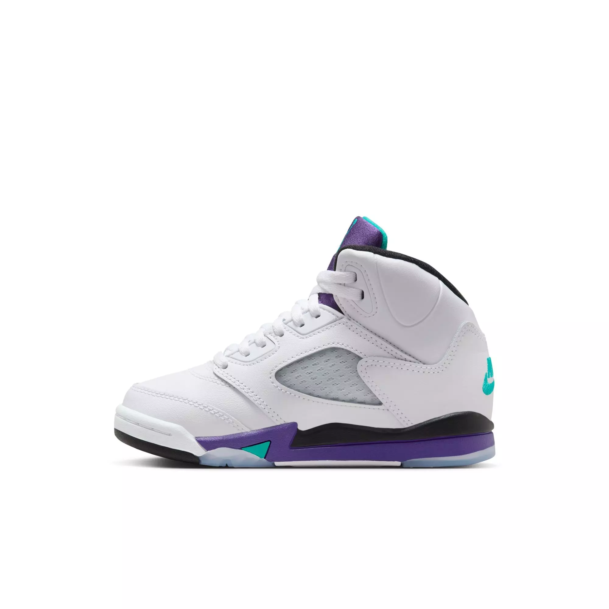 Jordan 5 Retro "Grape" Preschool Kids' Shoe - WHITE/NEW EMERALD/GRAPE ICE