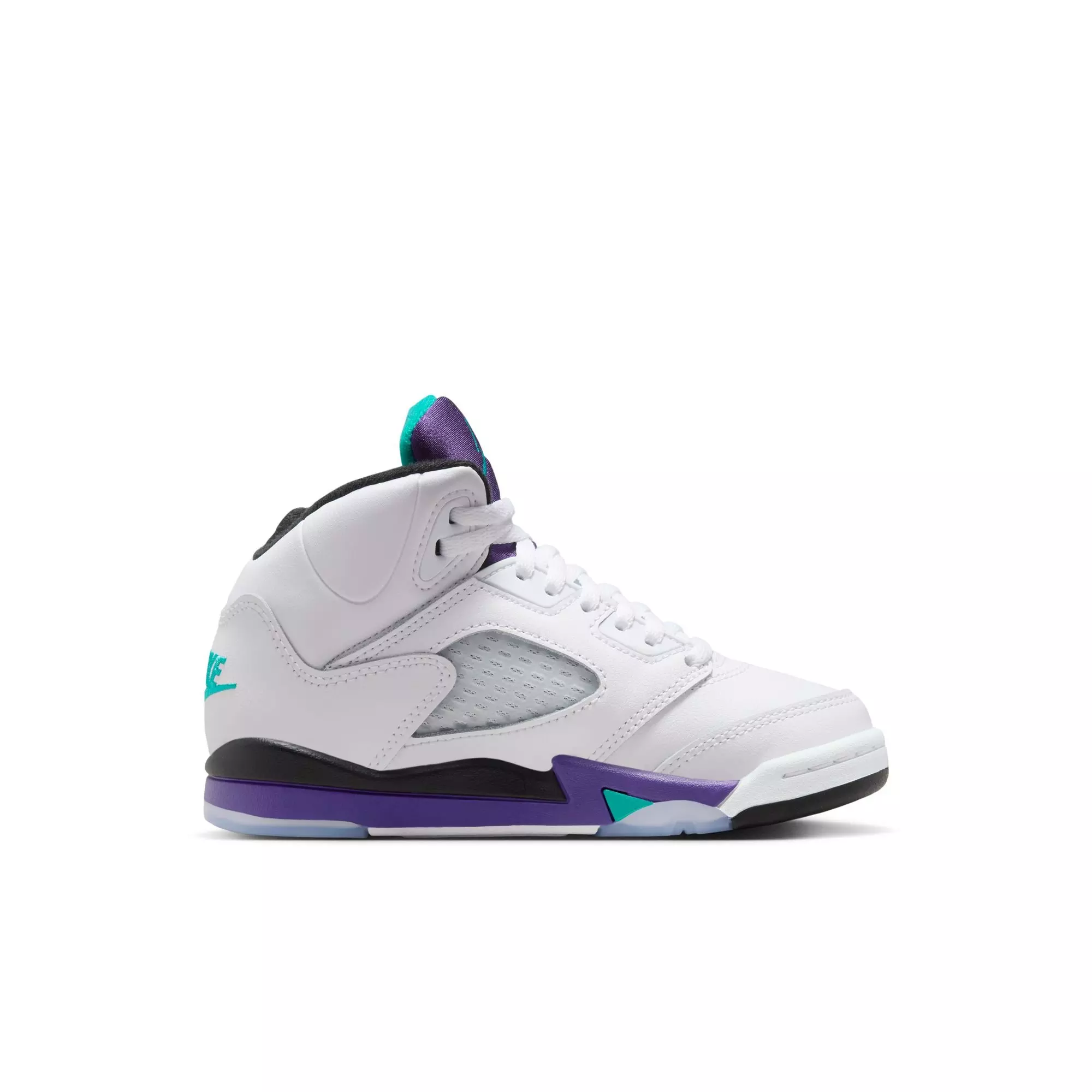 Jordan 5 Retro "Grape" Preschool Kids' Shoe - WHITE/NEW EMERALD/GRAPE ICE