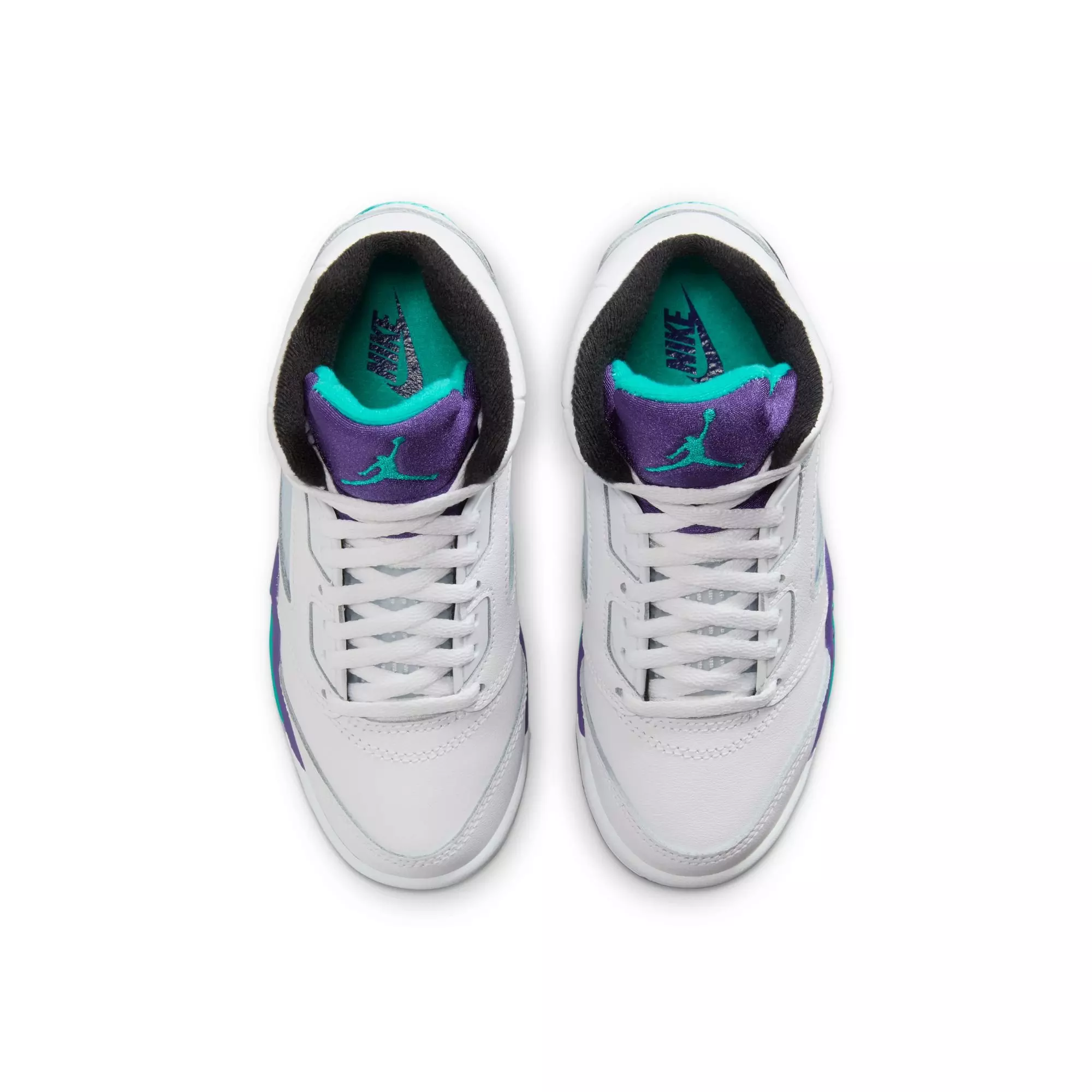 Jordan 5 Retro "Grape" Preschool Kids' Shoe - WHITE/NEW EMERALD/GRAPE ICE