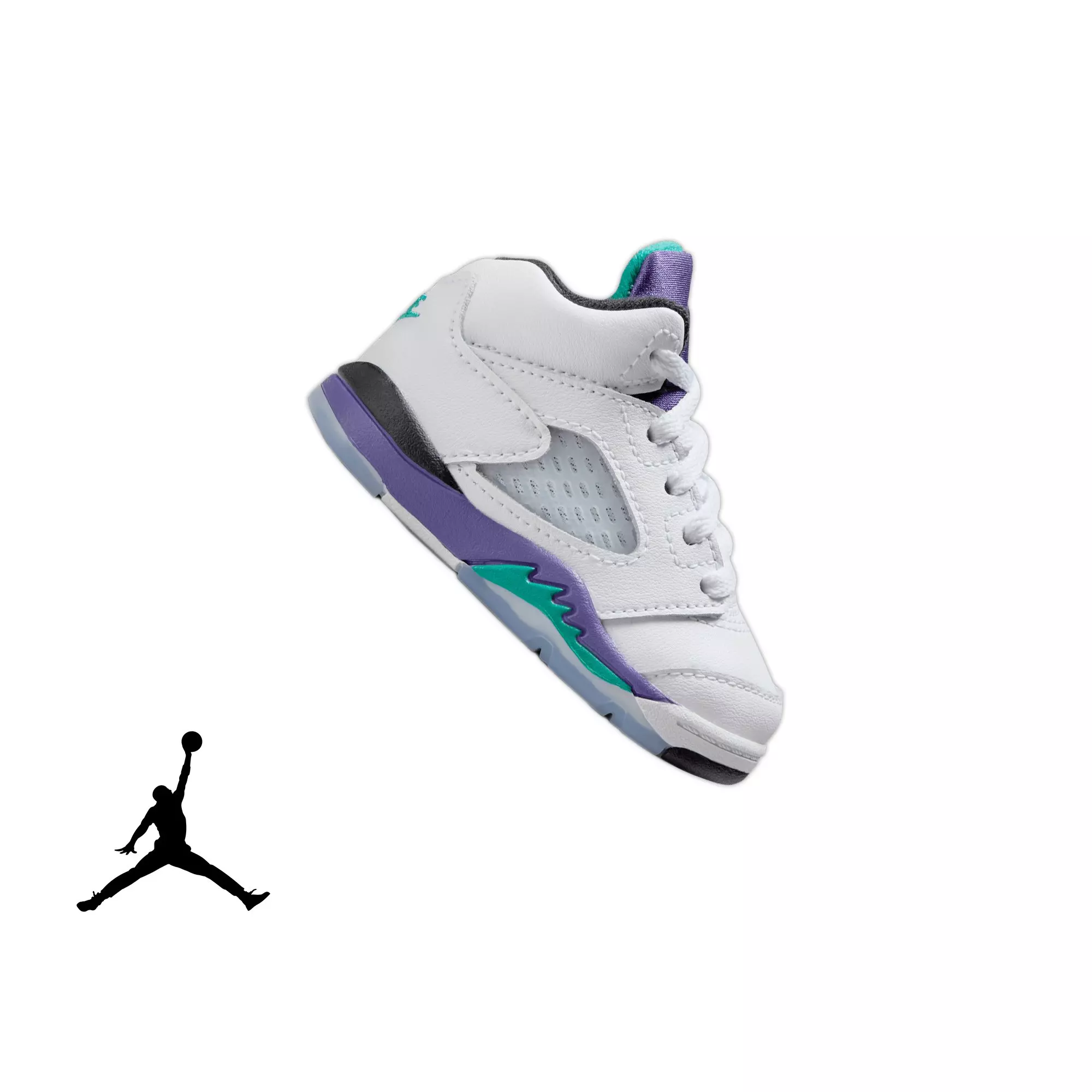 Jordan 5 Retro "Grape" Toddler Kids' Shoe - WHITE/NEW EMERALD/GRAPE ICE