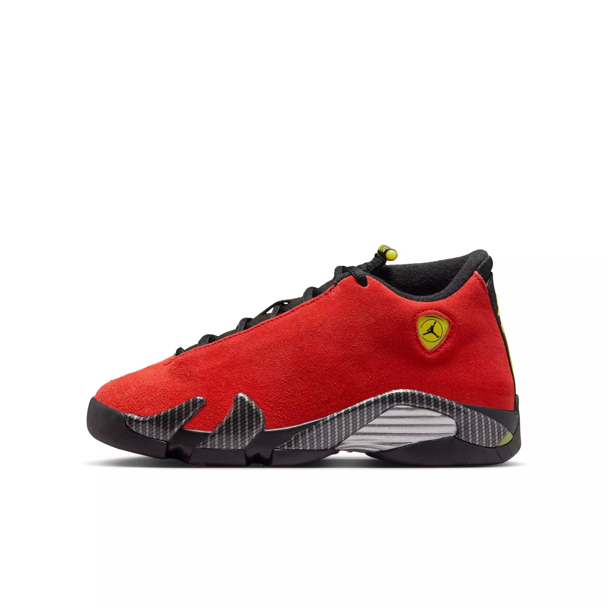 Jordan 14 Retro "Challenge Red" Grade School Kids' Shoe - CHALLENGE RED/BLACK/VIBRANT YELLOW