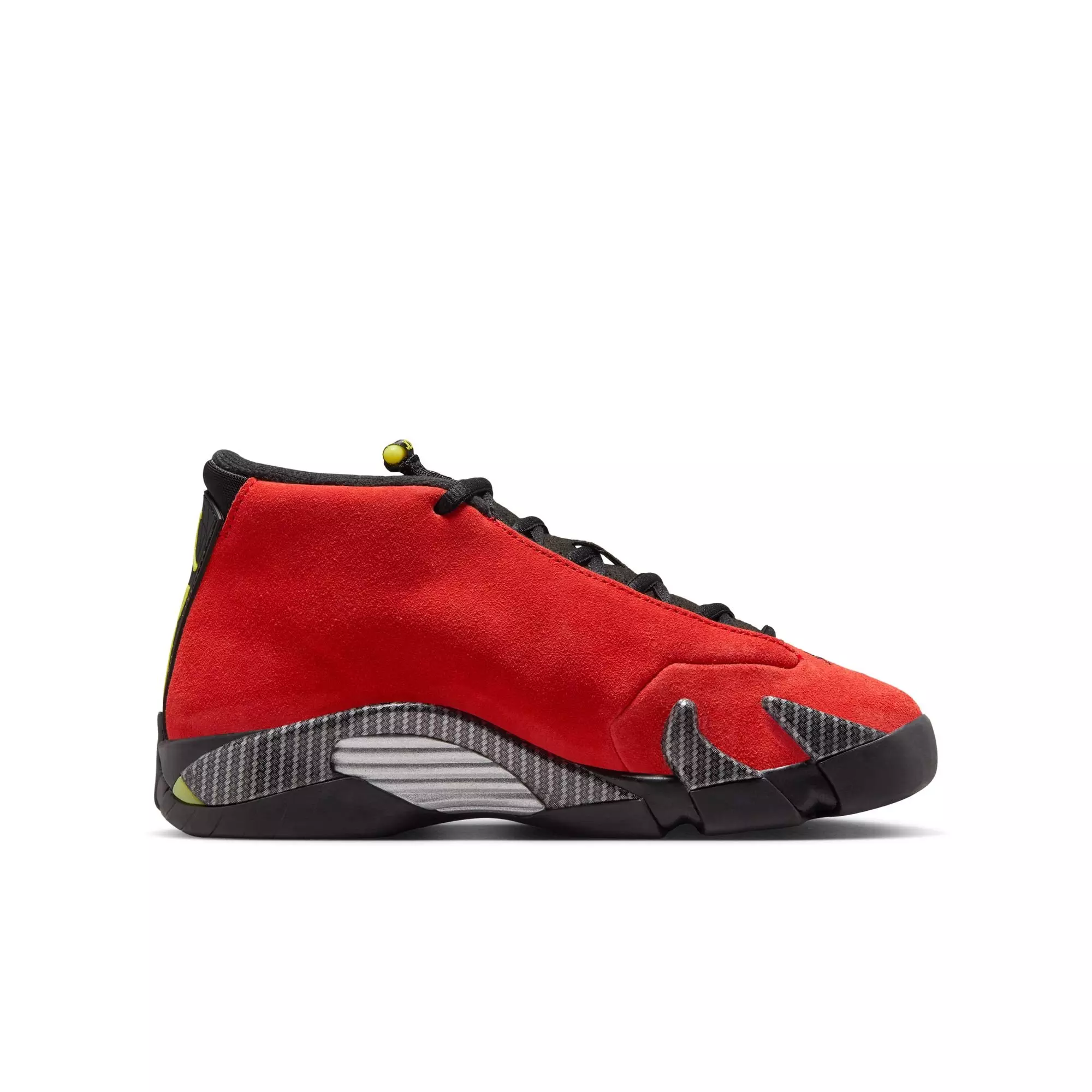 Jordan 14 Retro "Challenge Red" Grade School Kids' Shoe - CHALLENGE RED/BLACK/VIBRANT YELLOW