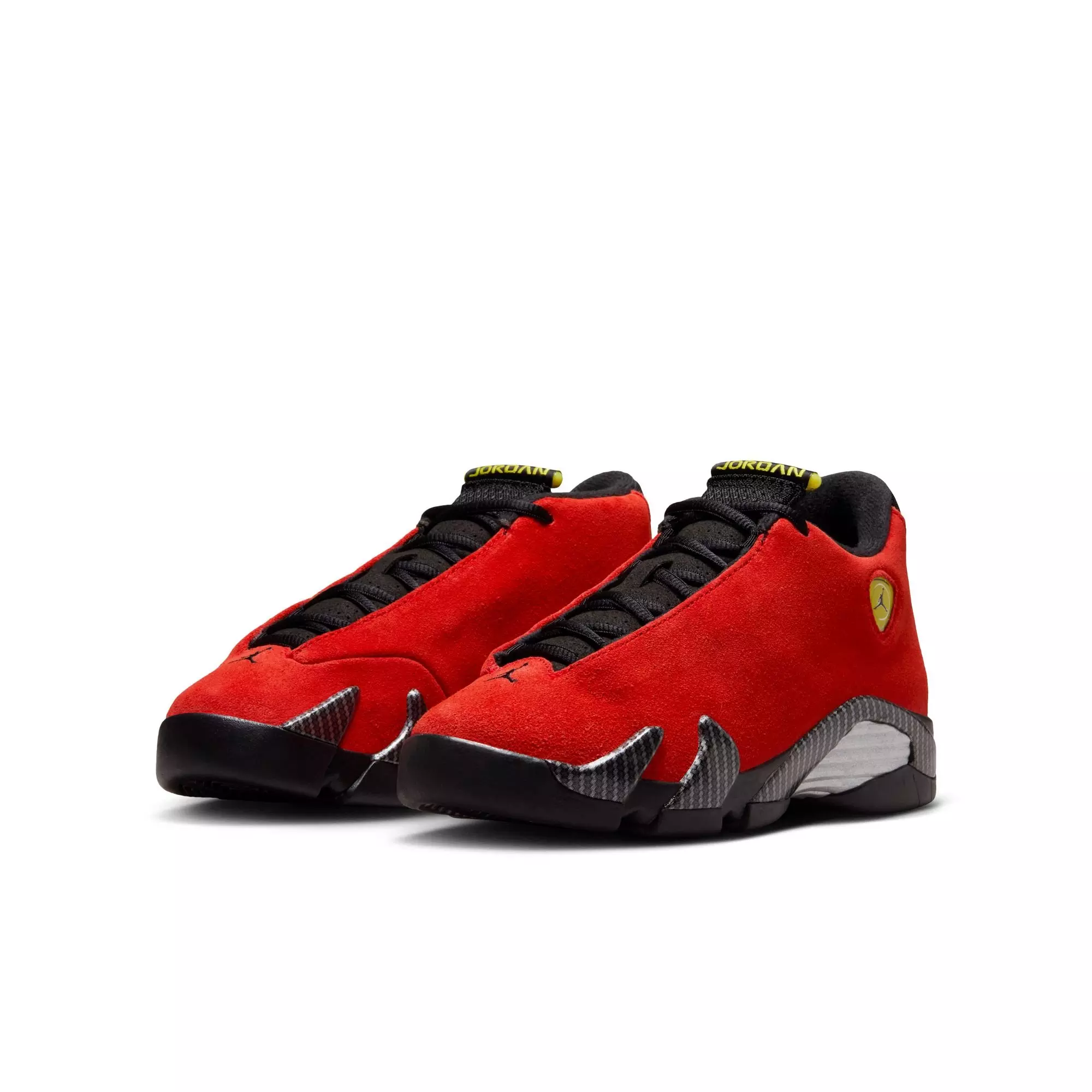 Jordan 14 Retro "Challenge Red" Grade School Kids' Shoe - CHALLENGE RED/BLACK/VIBRANT YELLOW