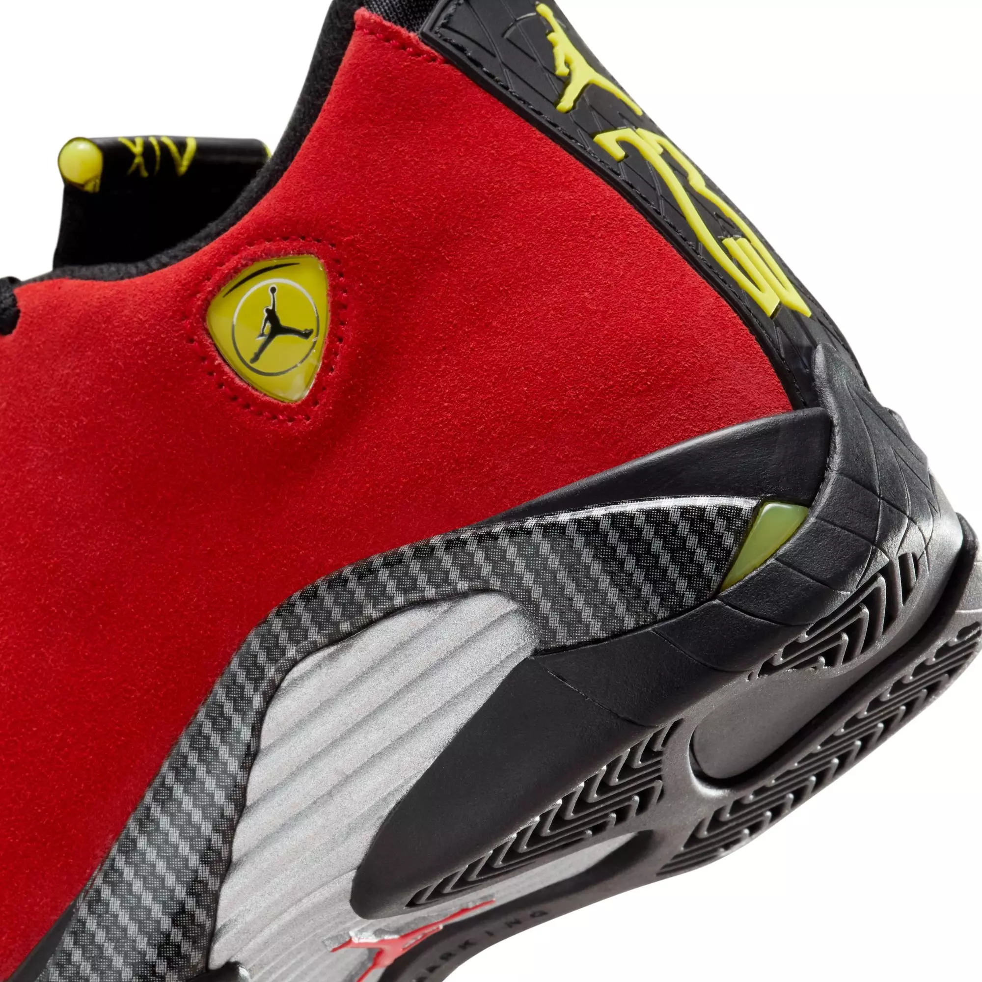 Jordan 14 Retro "Challenge Red" Grade School Kids' Shoe - CHALLENGE RED/BLACK/VIBRANT YELLOW