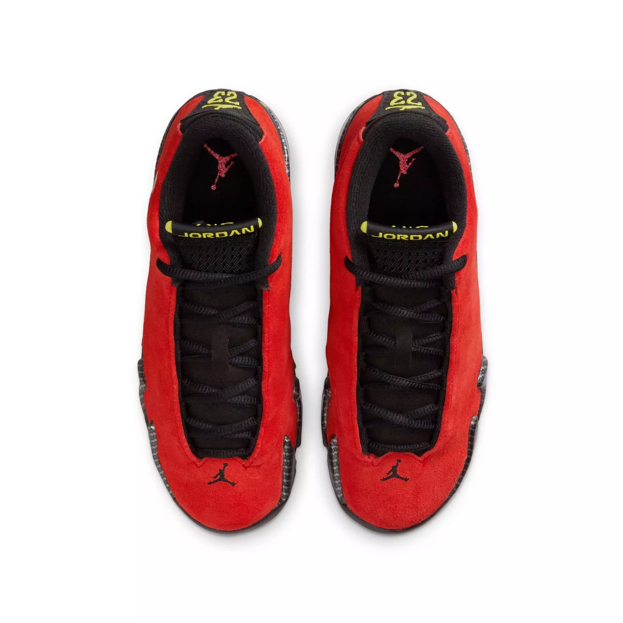 Jordan 14 Retro "Challenge Red" Grade School Kids' Shoe - CHALLENGE RED/BLACK/VIBRANT YELLOW