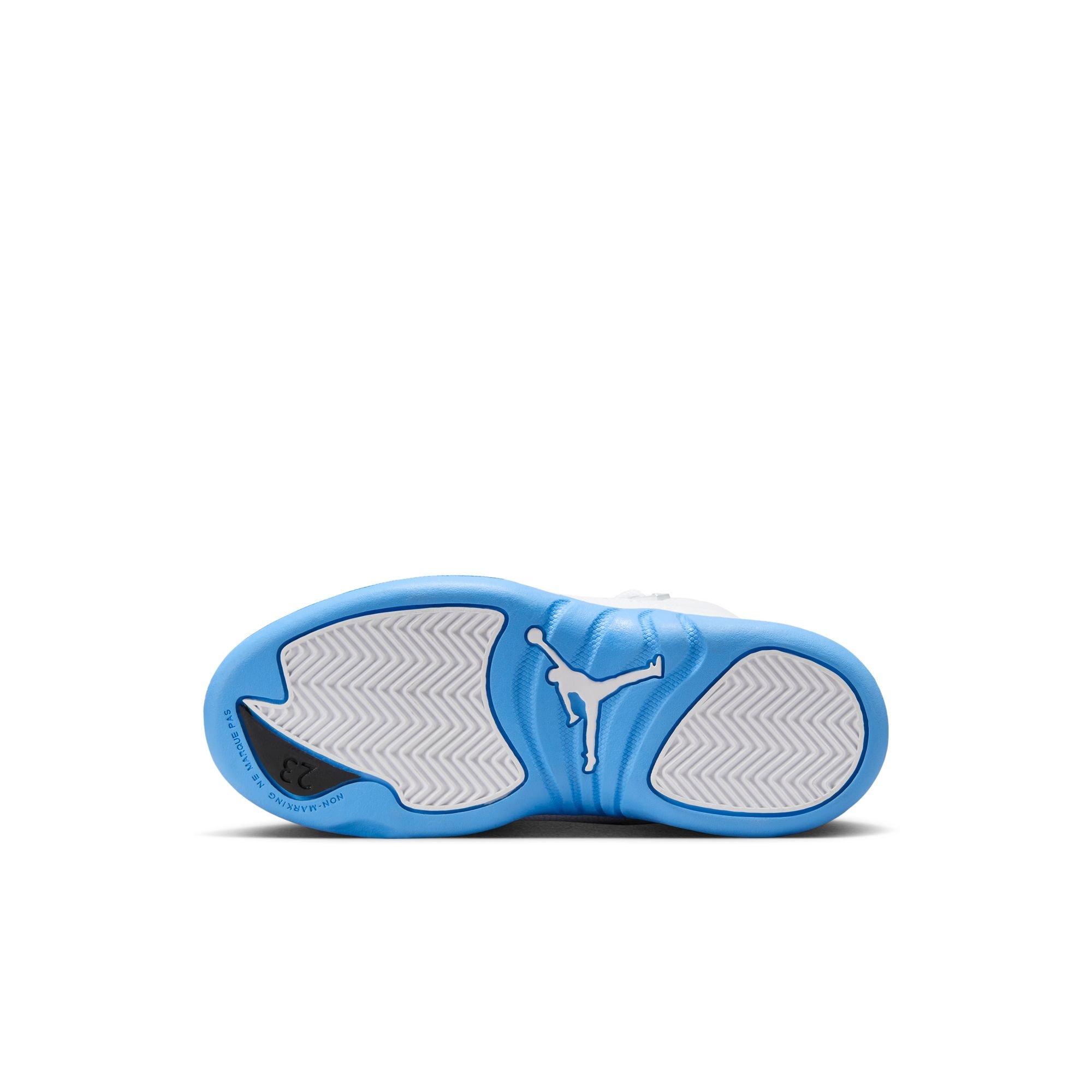 Jordan 12 Retro "White and University Blue" Preschool Kids' Shoe