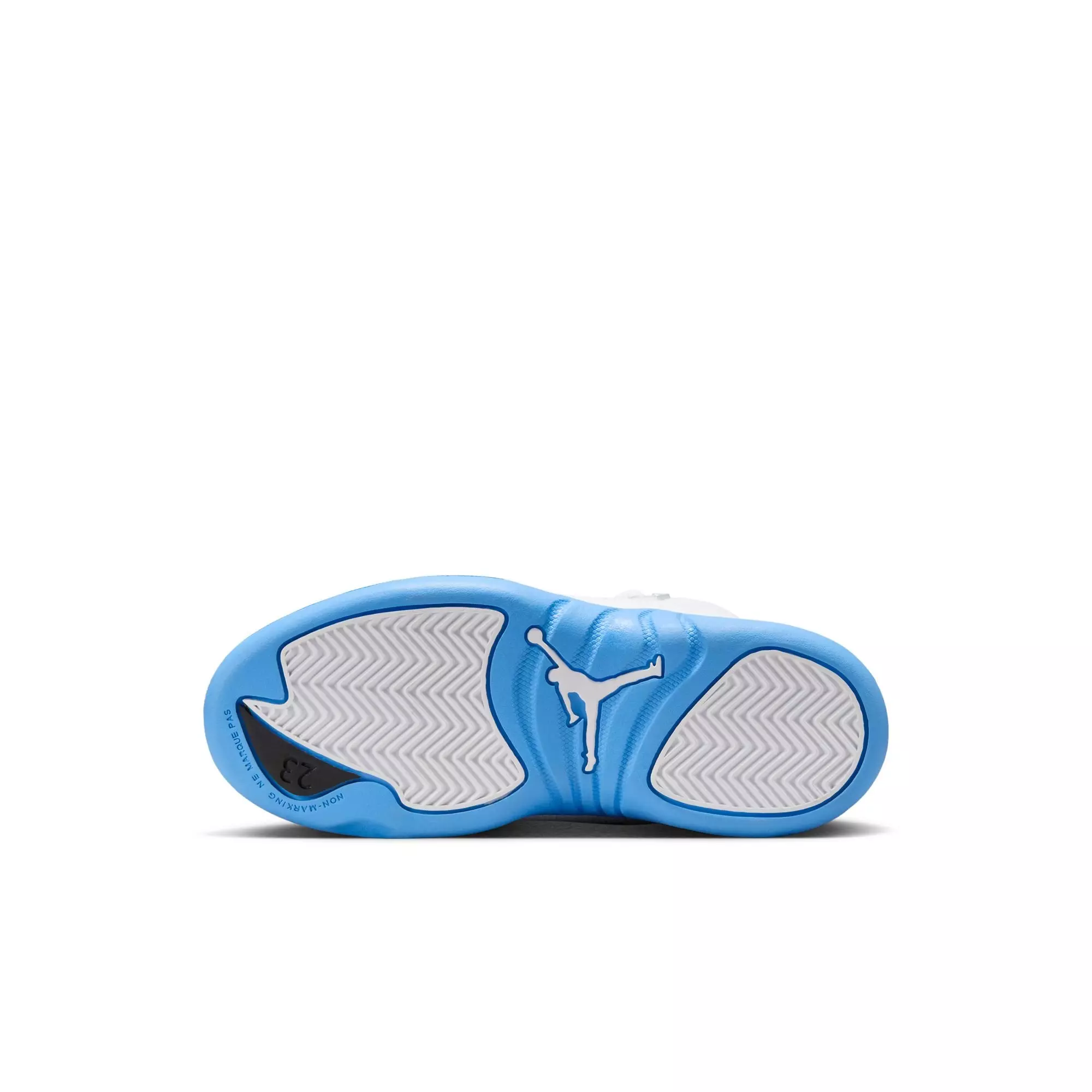 Jordan 12 Retro "White and University Blue" Preschool Kids' Shoe - WHITE/UNIVERSITY BLUE/METALLIC SILVER