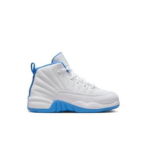 Jordan 12 Retro "White and University Blue" Preschool Kids' Shoe