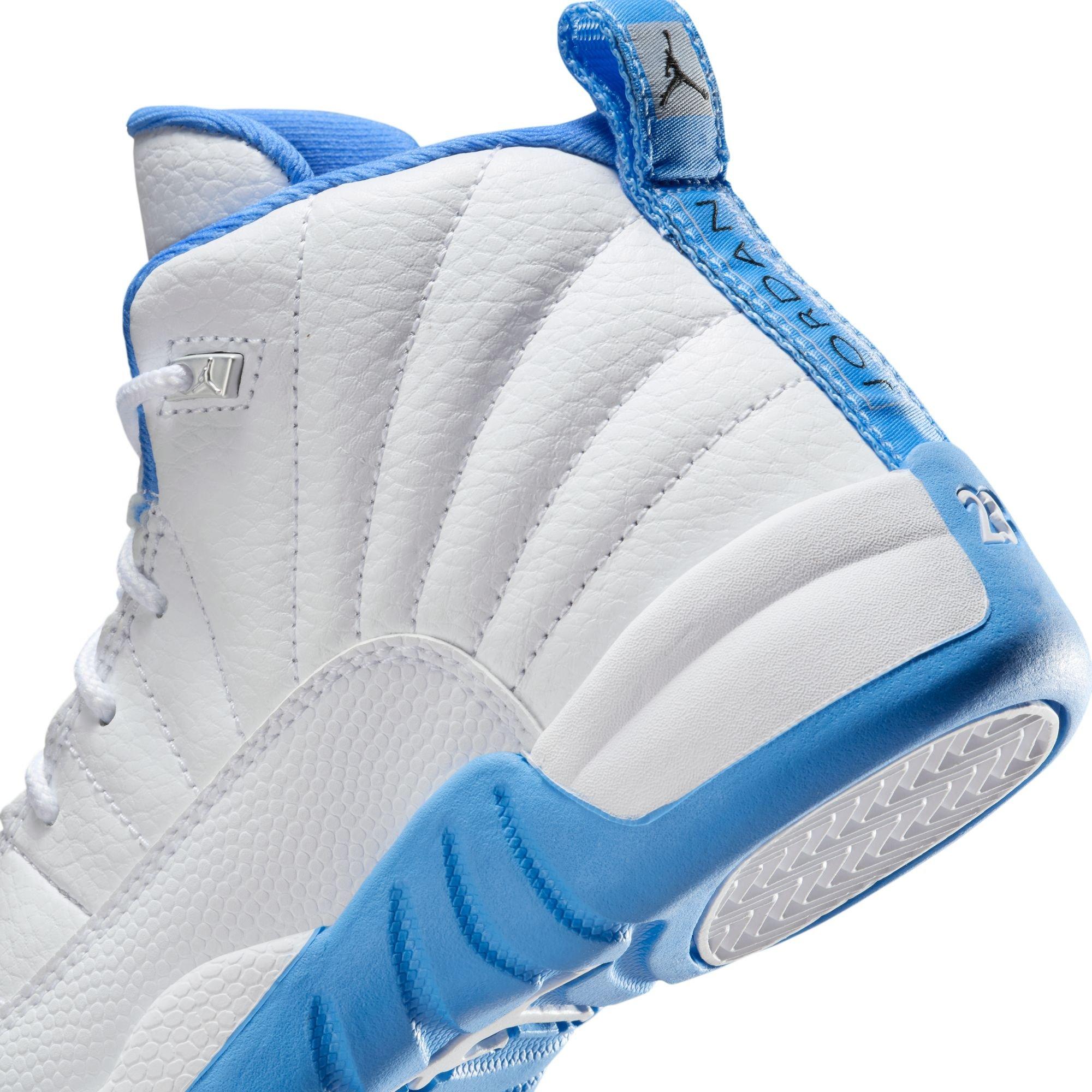 Jordan 12 Retro "White and University Blue" Preschool Kids' Shoe