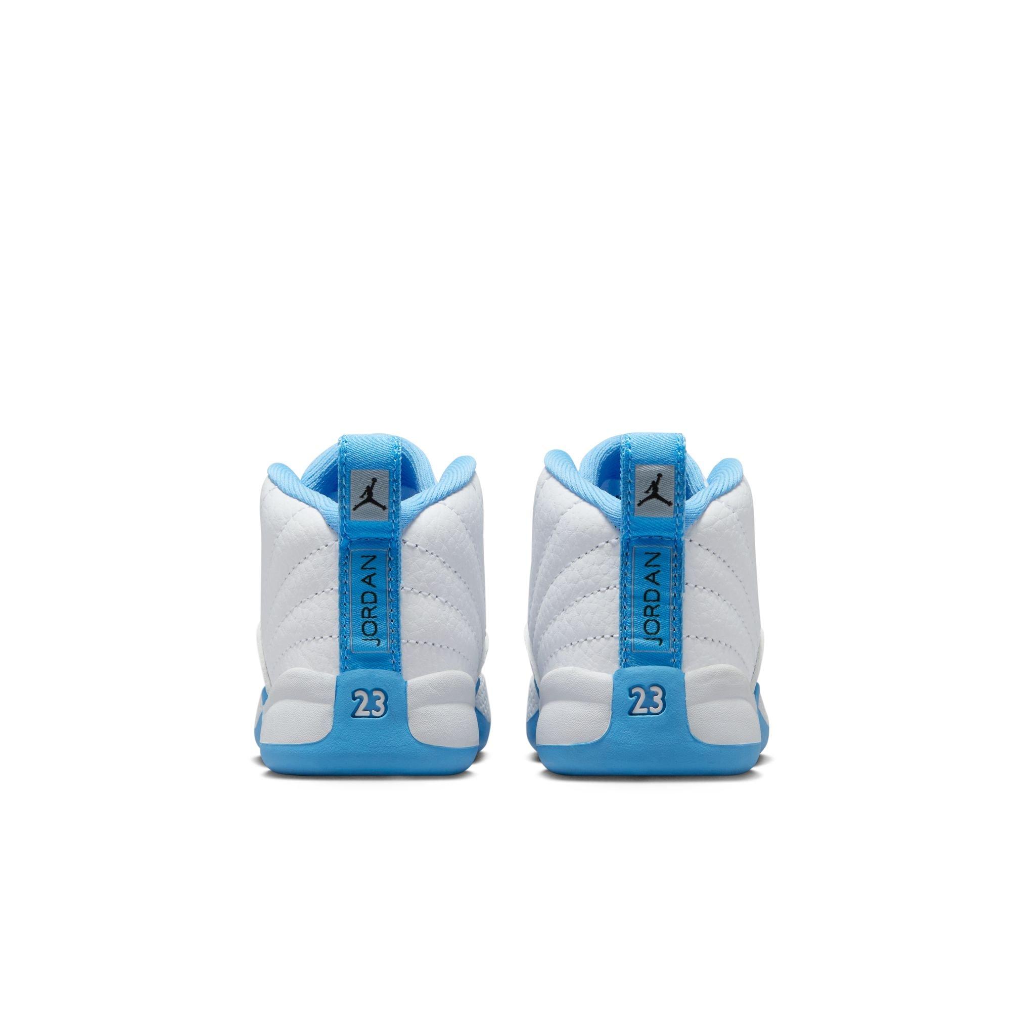 Jordan 12 Retro "White and University Blue" Toddler Kids' Shoe