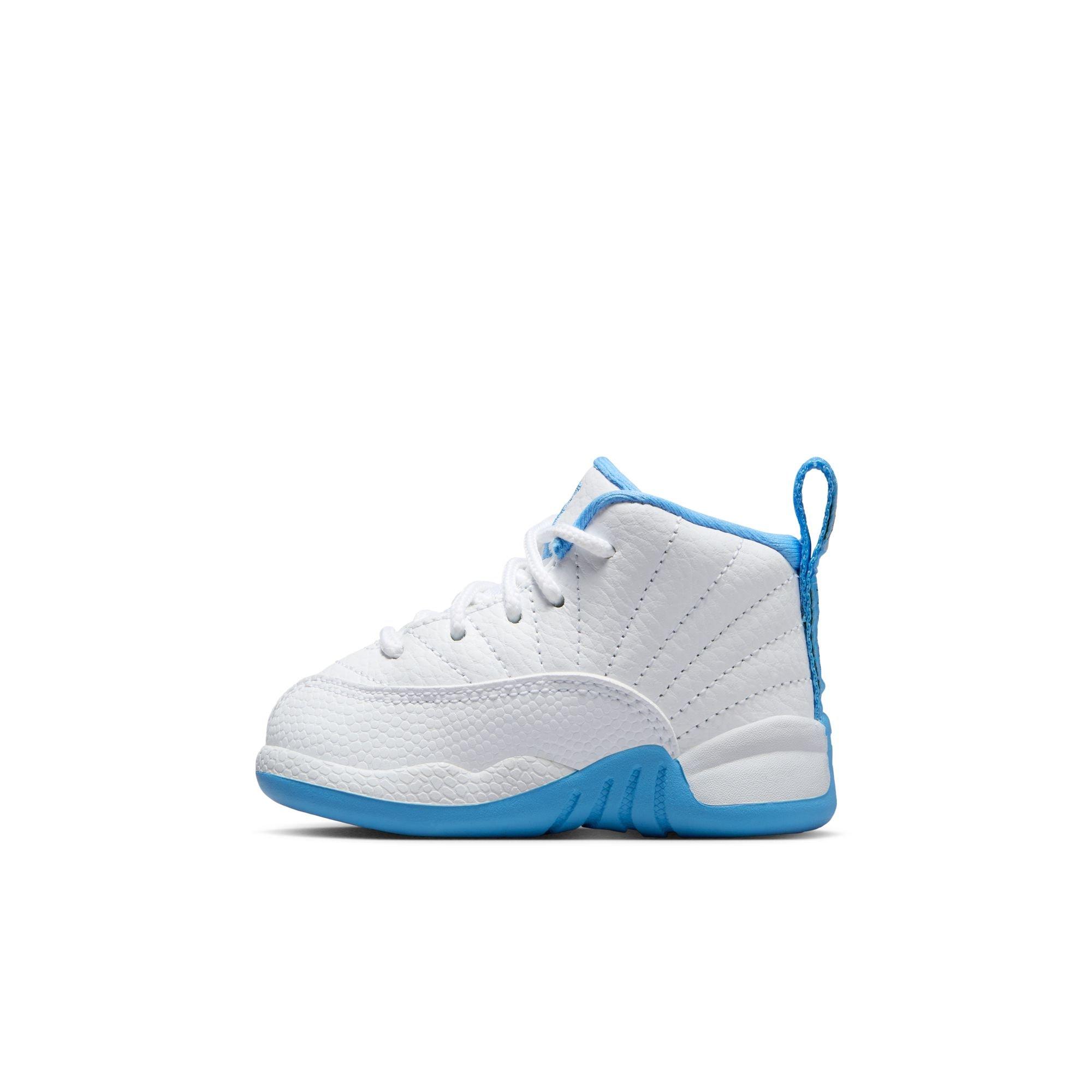 Jordan 12 Retro "White and University Blue" Toddler Kids' Shoe