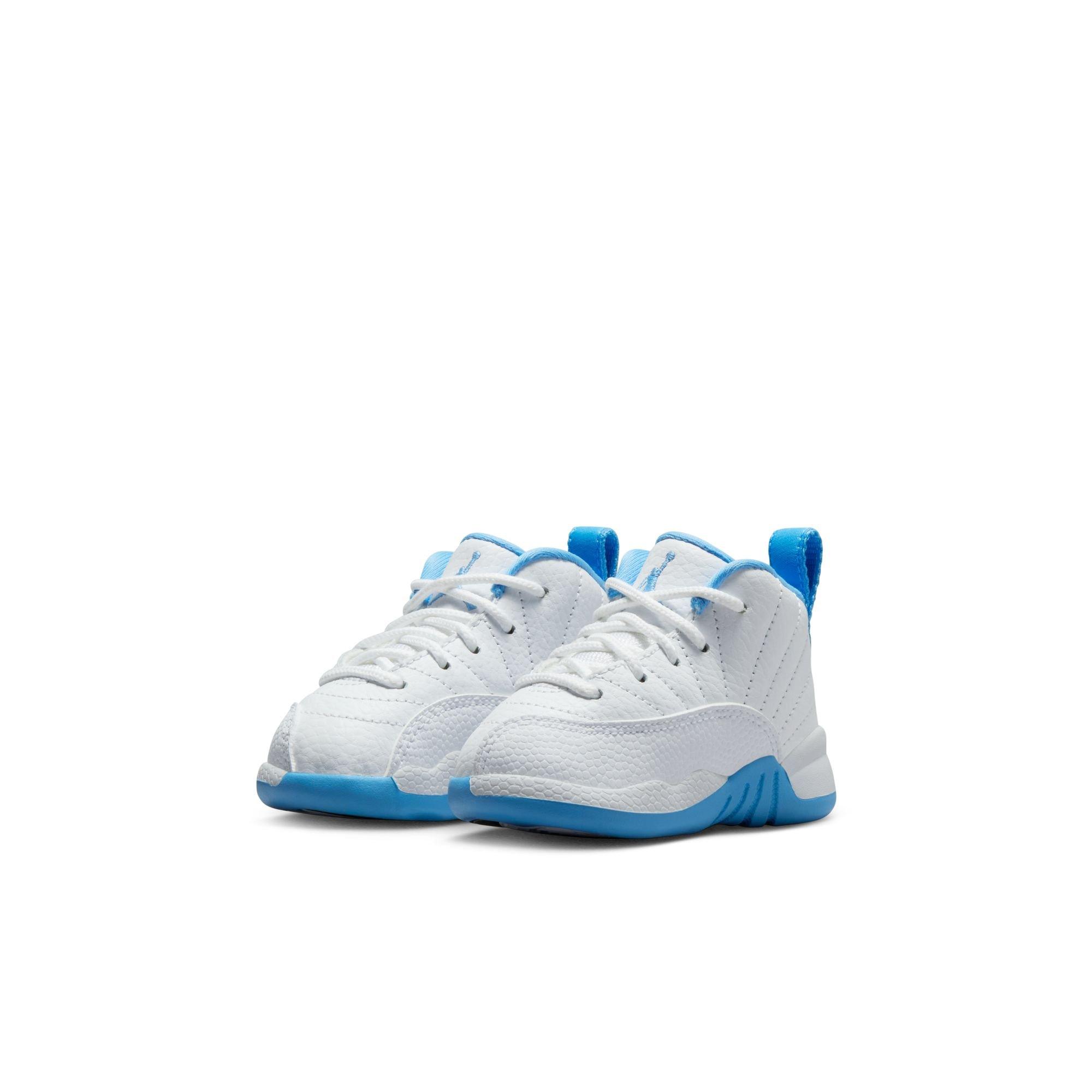 Jordan 12 Retro "White and University Blue" Toddler Kids' Shoe