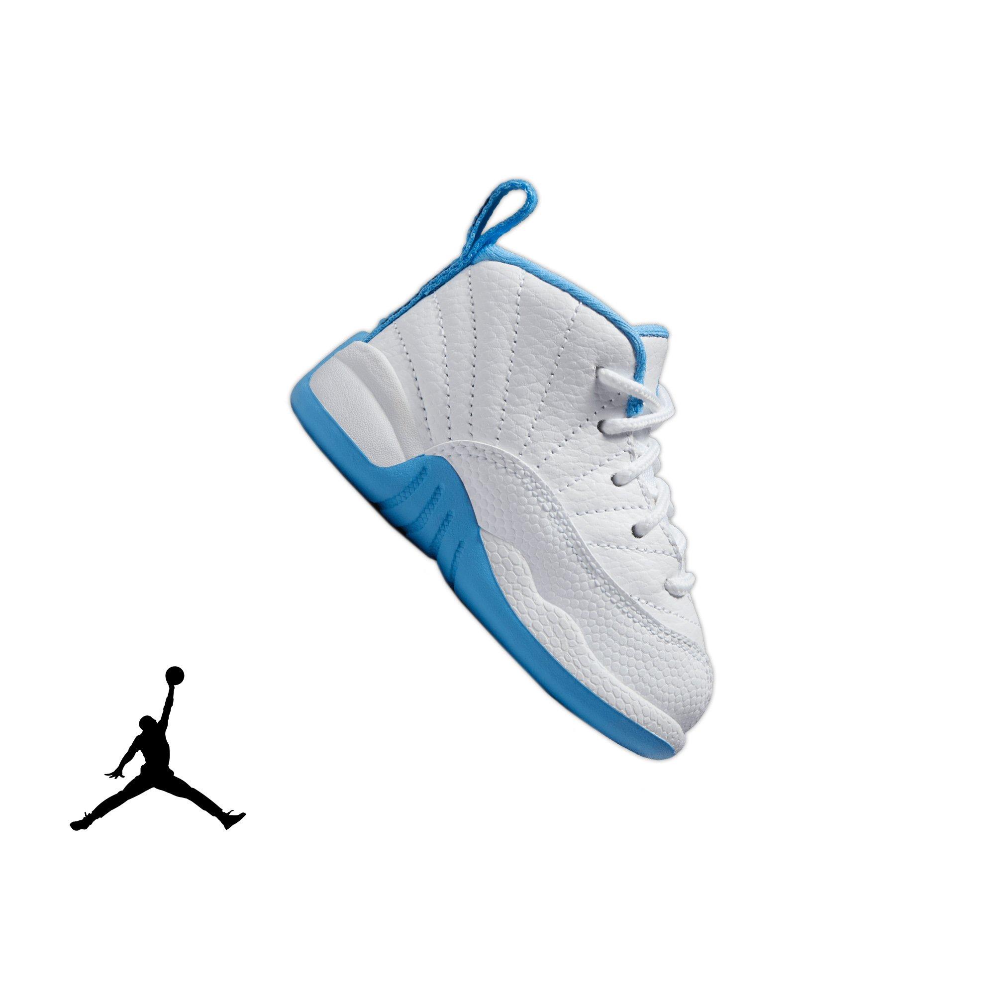 Jordan 12 Retro "White and University Blue" Toddler Kids' Shoe