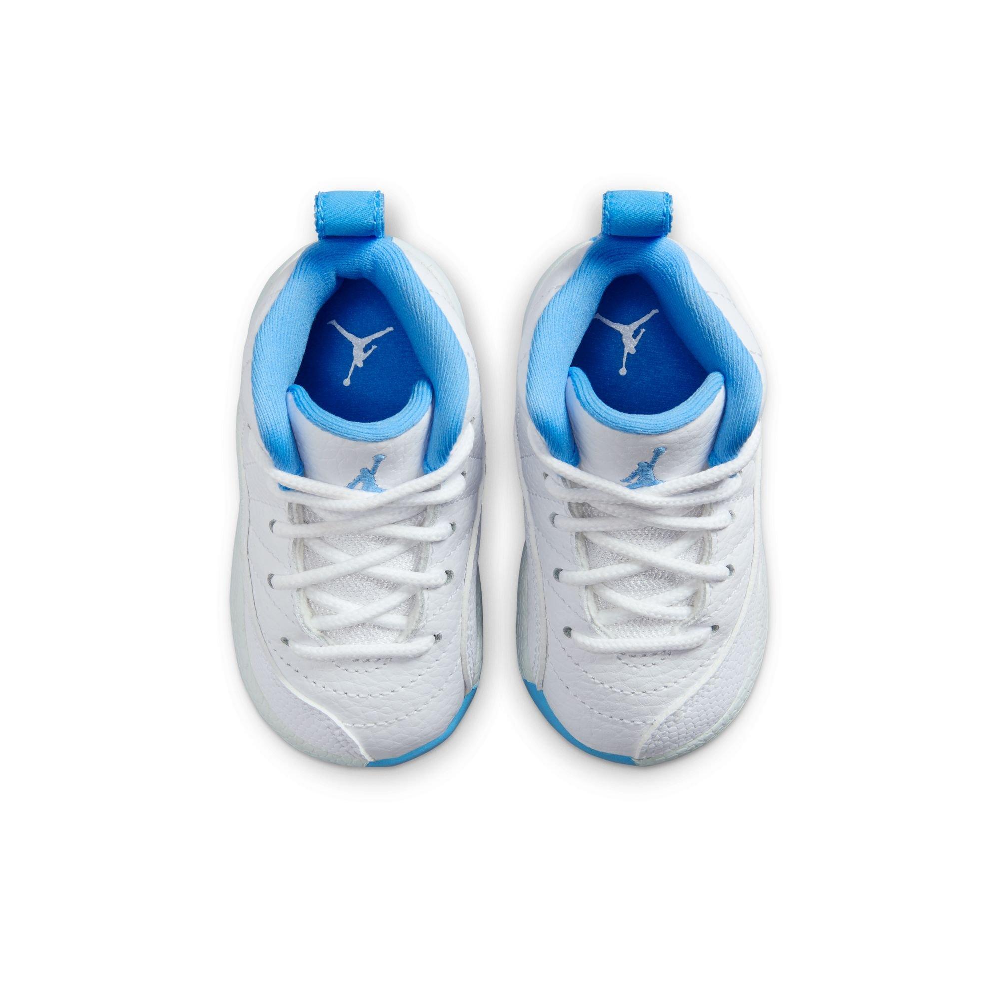 Jordan 12 Retro "White and University Blue" Toddler Kids' Shoe