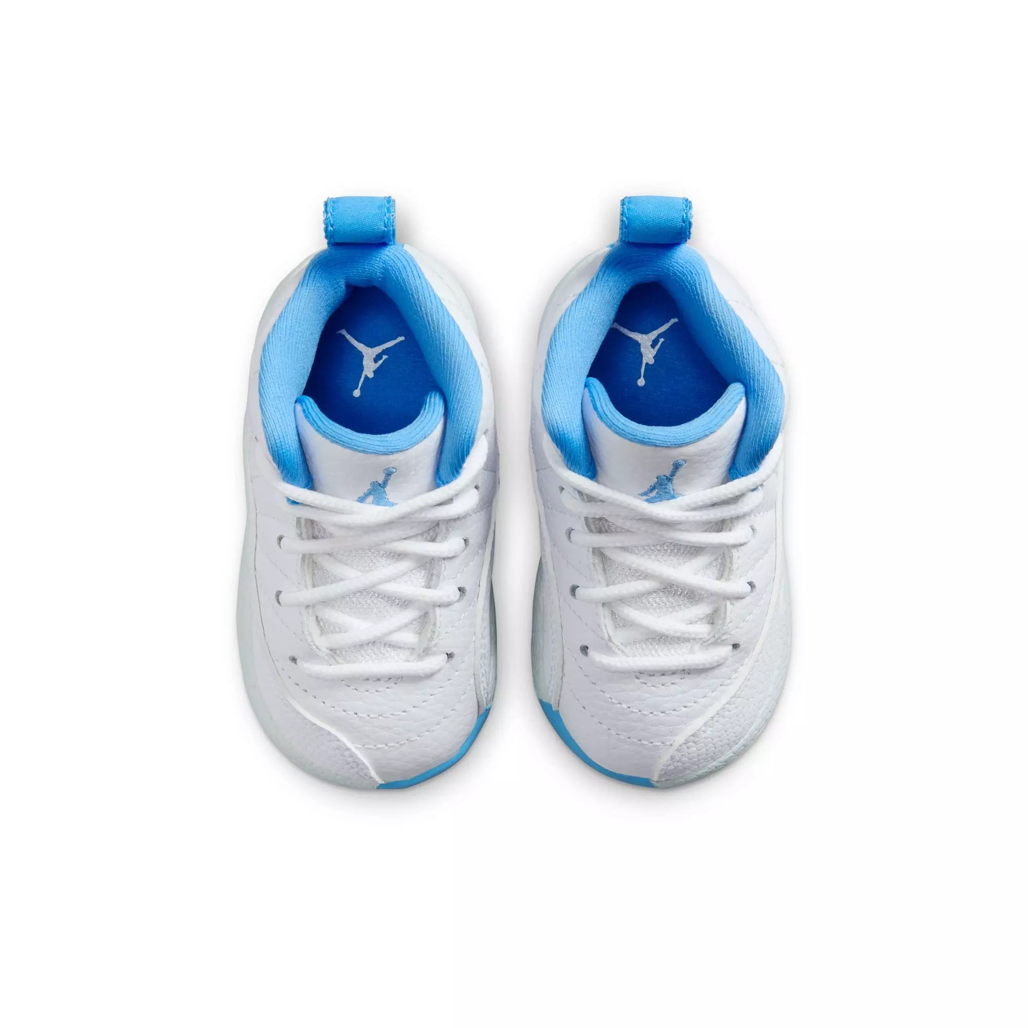 Jordan 12 Retro "White and University Blue" Toddler Kids' Shoe - WHITE/UNIVERSITY BLUE/METALLIC SILVER