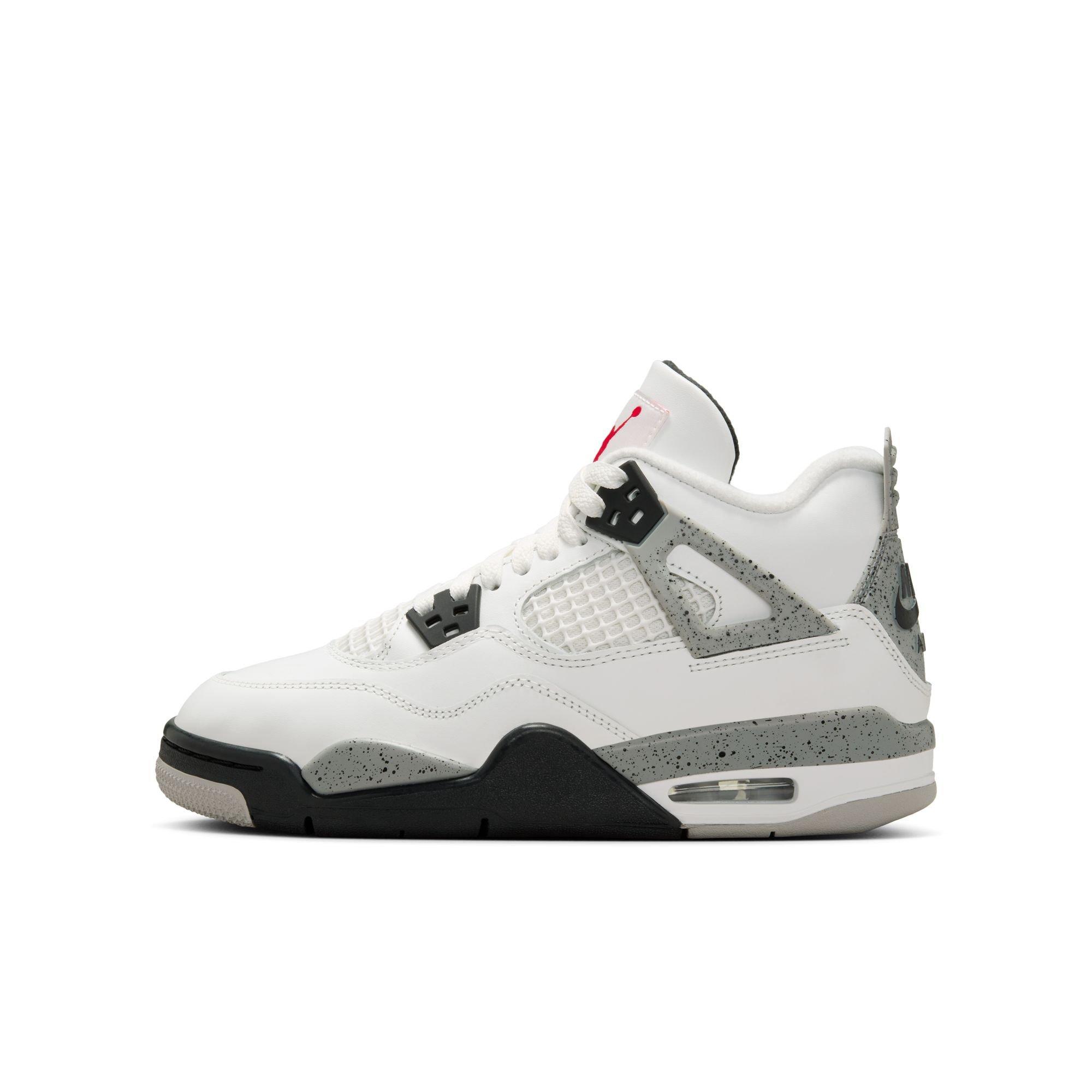 Jordan 4 Retro "White Cement" Grade School Kids' Shoe