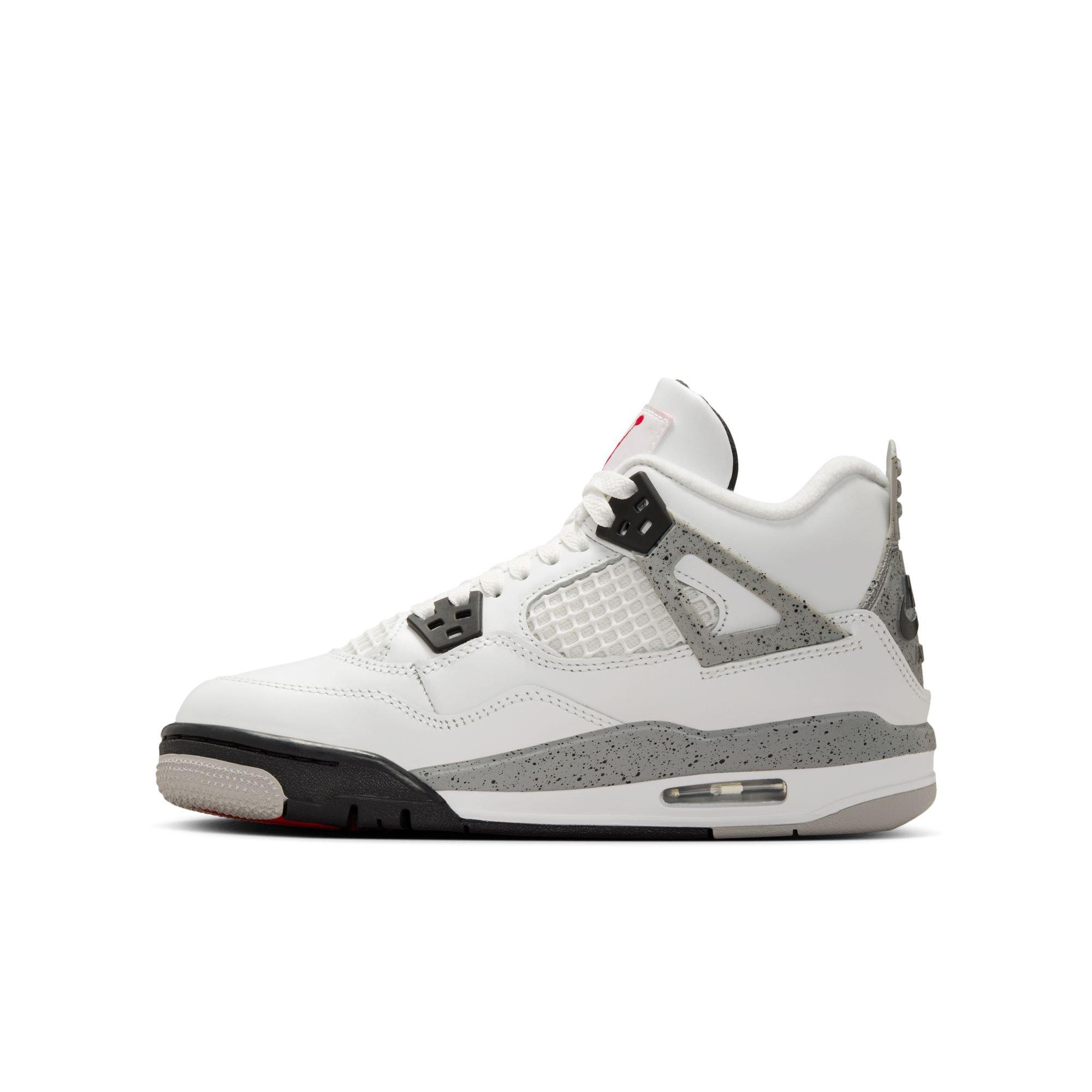 Jordan 4 Retro "White Cement" Grade School Kids' Shoe