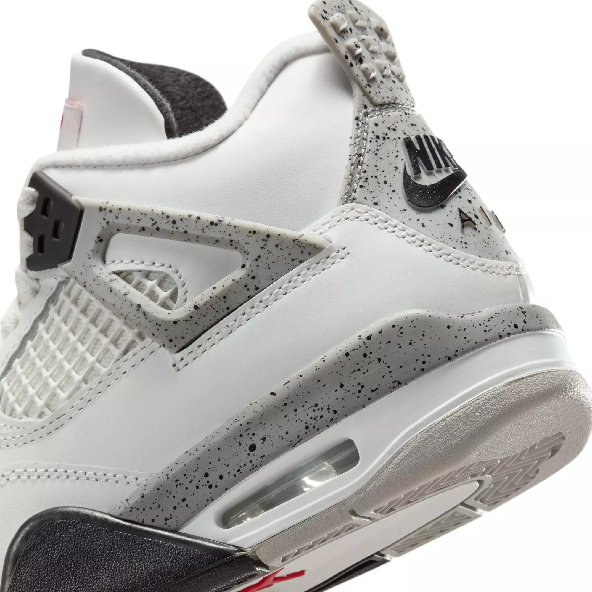 Jordan 4 Retro "White Cement" Grade School Kids' Shoe - SUMMIT WHITE/FIRE RED/CEMENT GREY