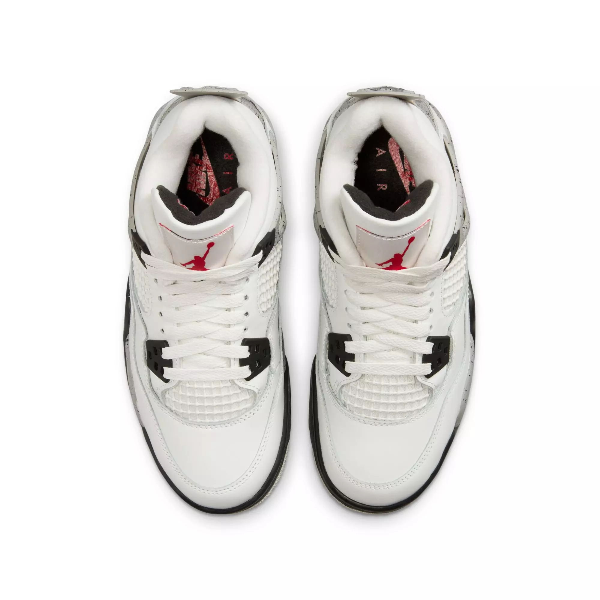 Jordan 4 Retro "White Cement" Grade School Kids' Shoe - SUMMIT WHITE/FIRE RED/CEMENT GREY
