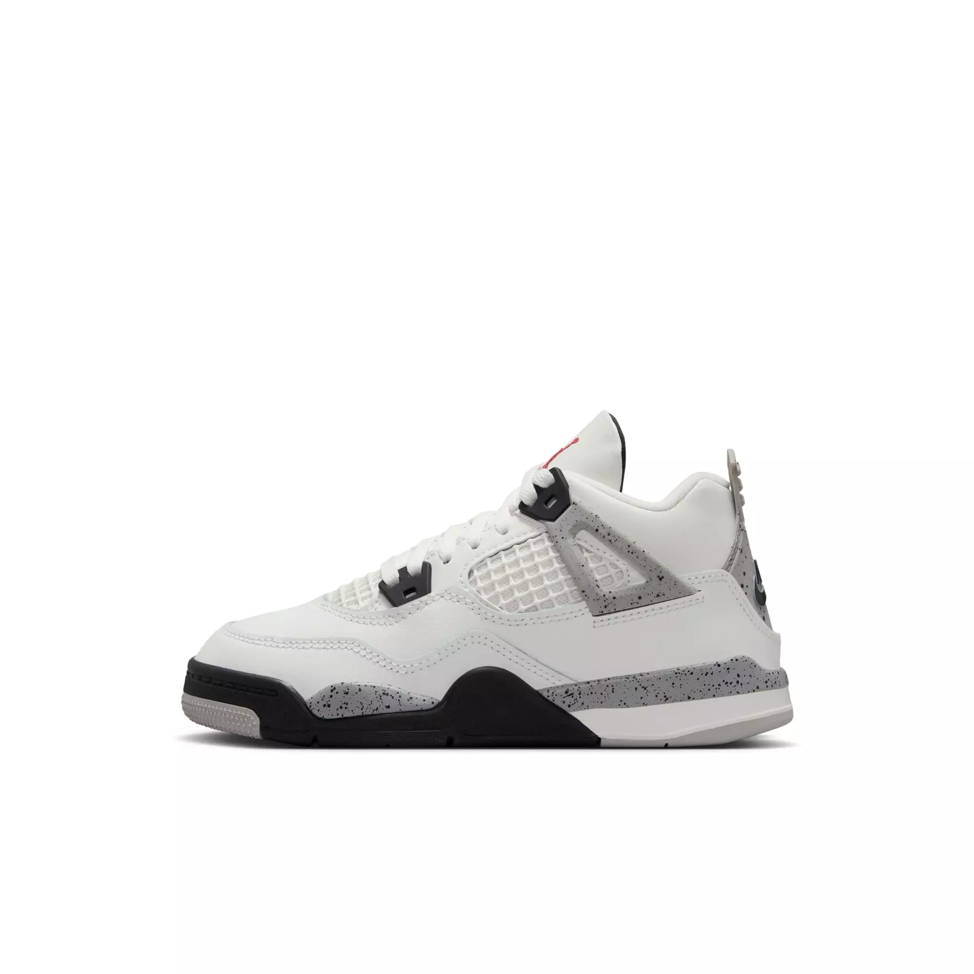 Jordan 4 Retro "White Cement" Preschool Kids' Shoe - SUMMIT WHITE/FIRE RED/CEMENT GREY