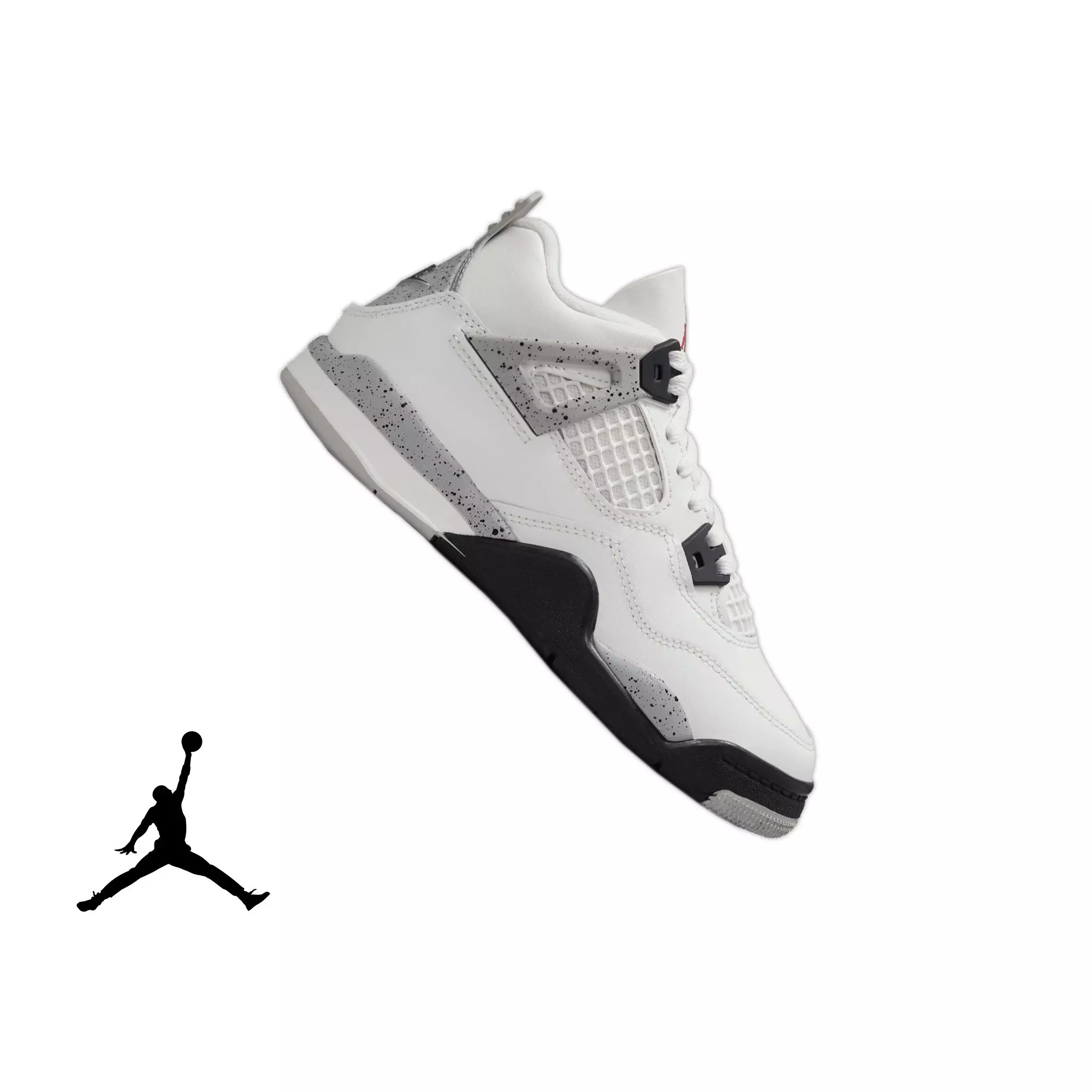 Jordan 4 Retro "White Cement" Preschool Kids' Shoe - SUMMIT WHITE/FIRE RED/CEMENT GREY