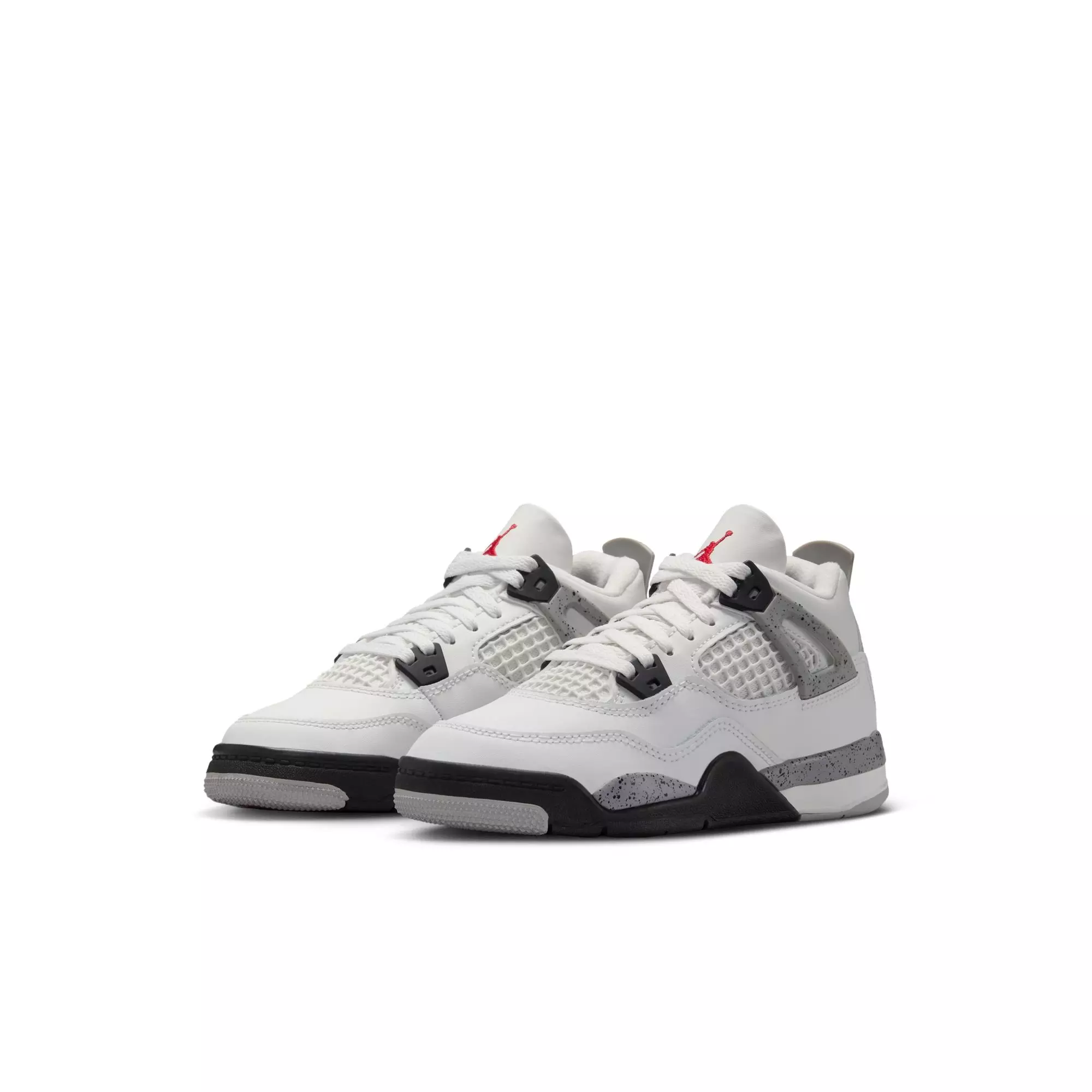 Jordan 4 Retro "White Cement" Preschool Kids' Shoe - SUMMIT WHITE/FIRE RED/CEMENT GREY