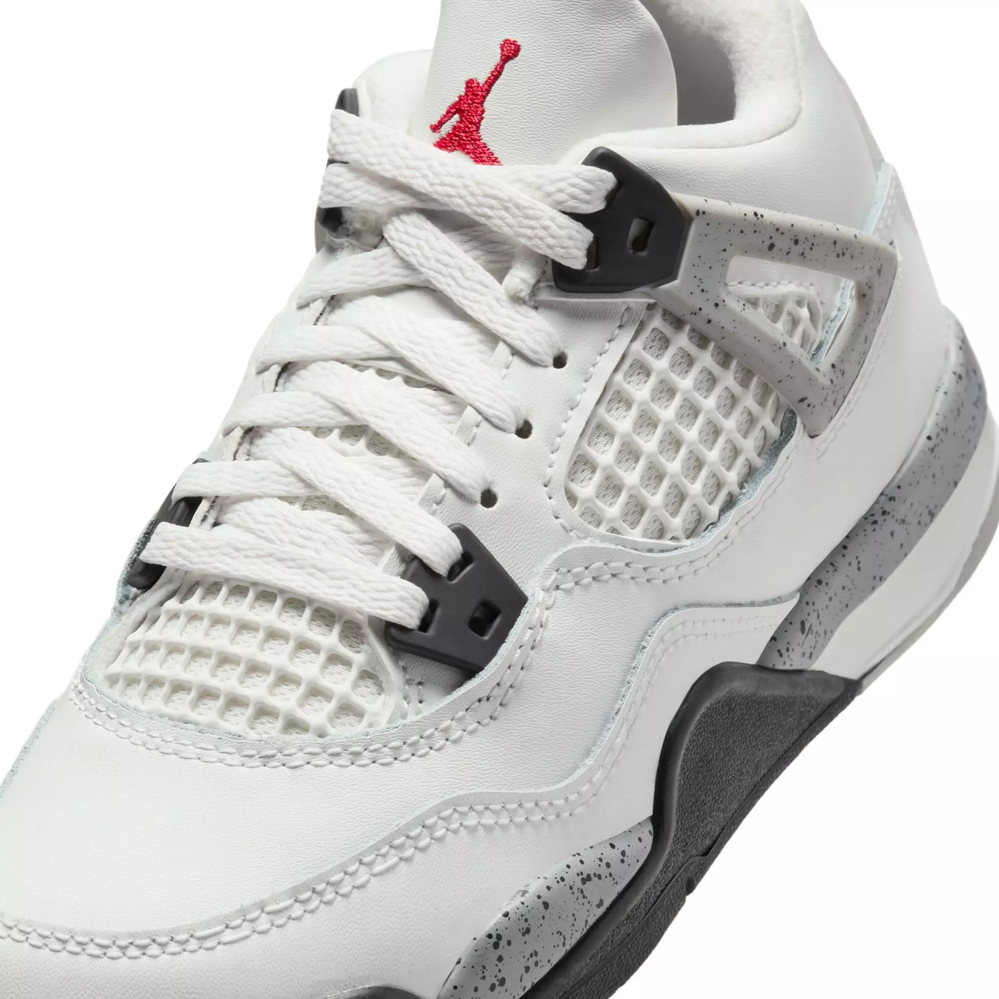 Jordan 4 Retro "White Cement" Preschool Kids' Shoe - SUMMIT WHITE/FIRE RED/CEMENT GREY