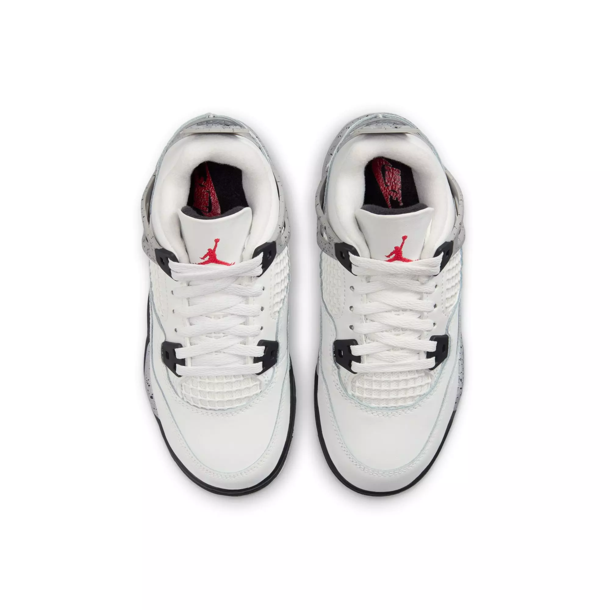 Jordan 4 Retro "White Cement" Preschool Kids' Shoe - SUMMIT WHITE/FIRE RED/CEMENT GREY