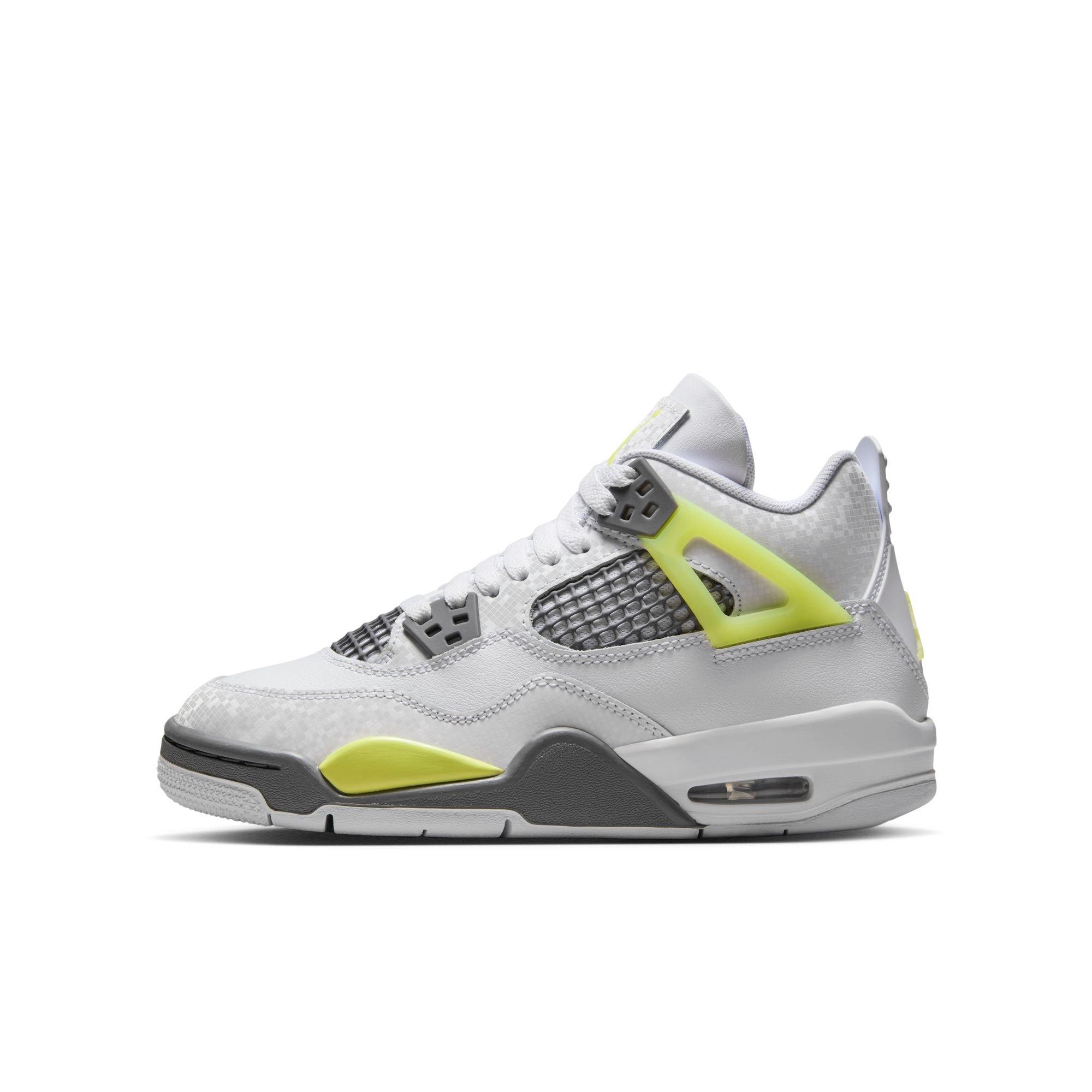 Jordan 4 Retro "Light Lemon Twist" Grade School Kids' Shoe