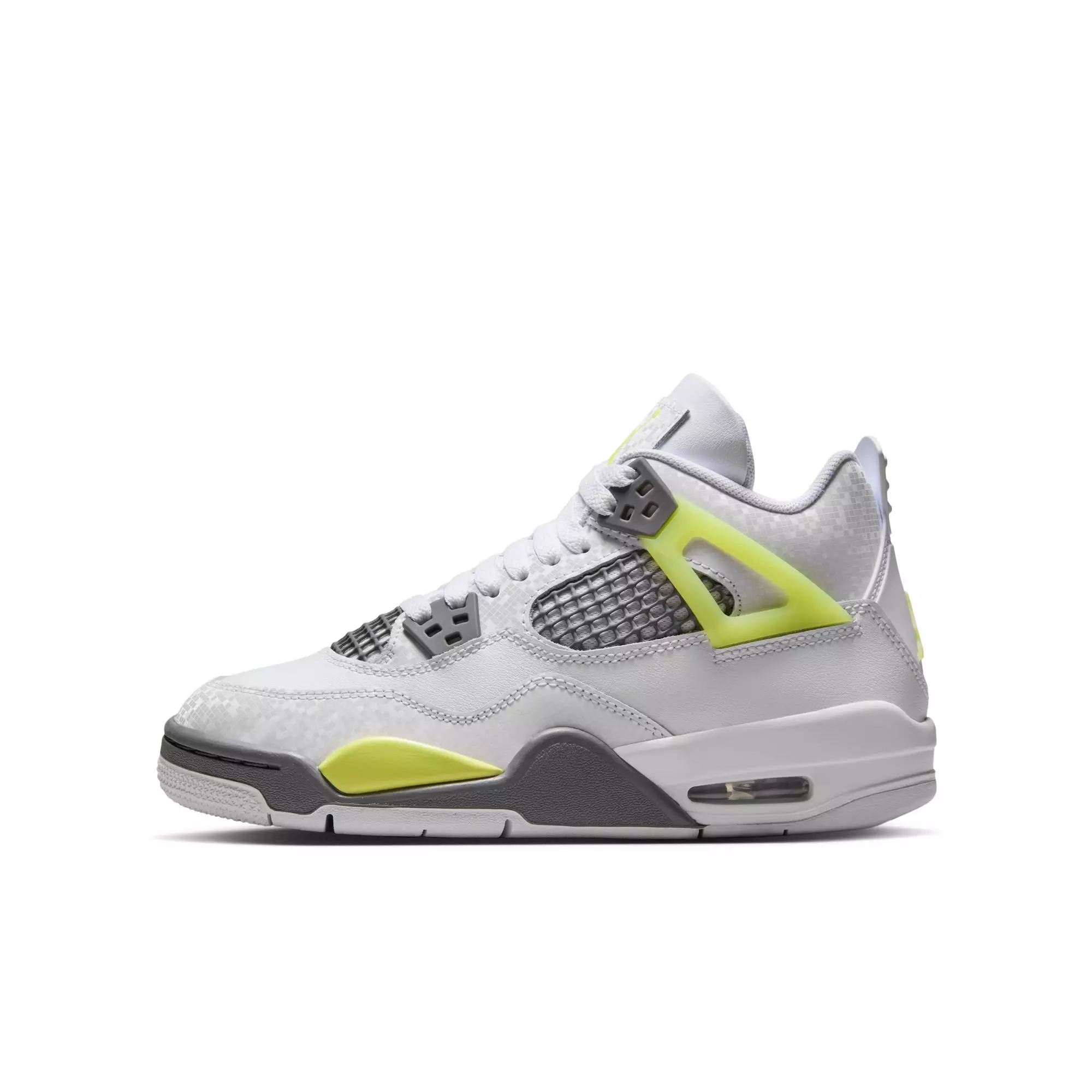 Jordan 4 Retro "Light Lemon Twist" Grade School Kids' Shoe - WHITE/LEMON TWIST/GRAPHITE