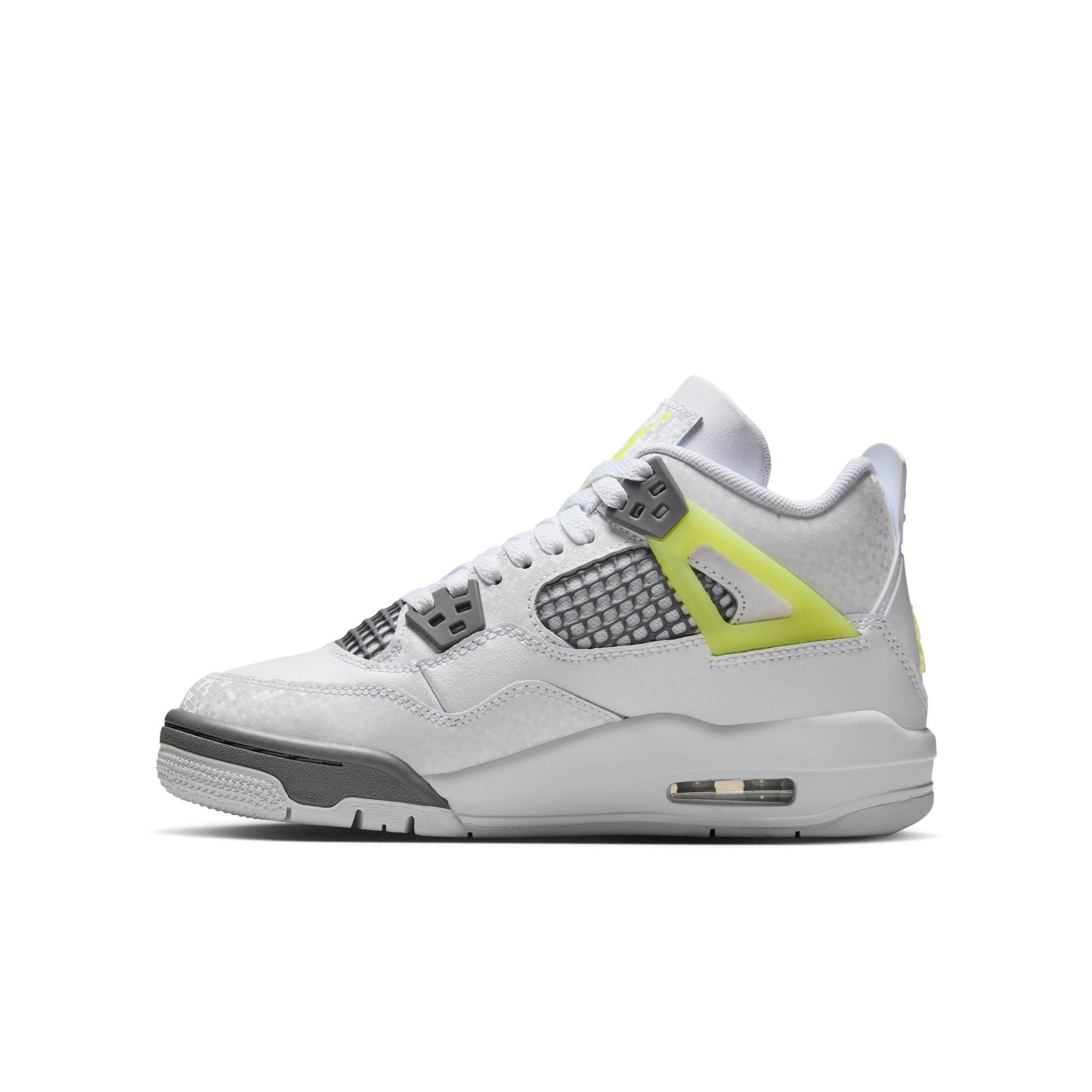 Jordan 4 Retro "Light Lemon Twist" Grade School Kids' Shoe