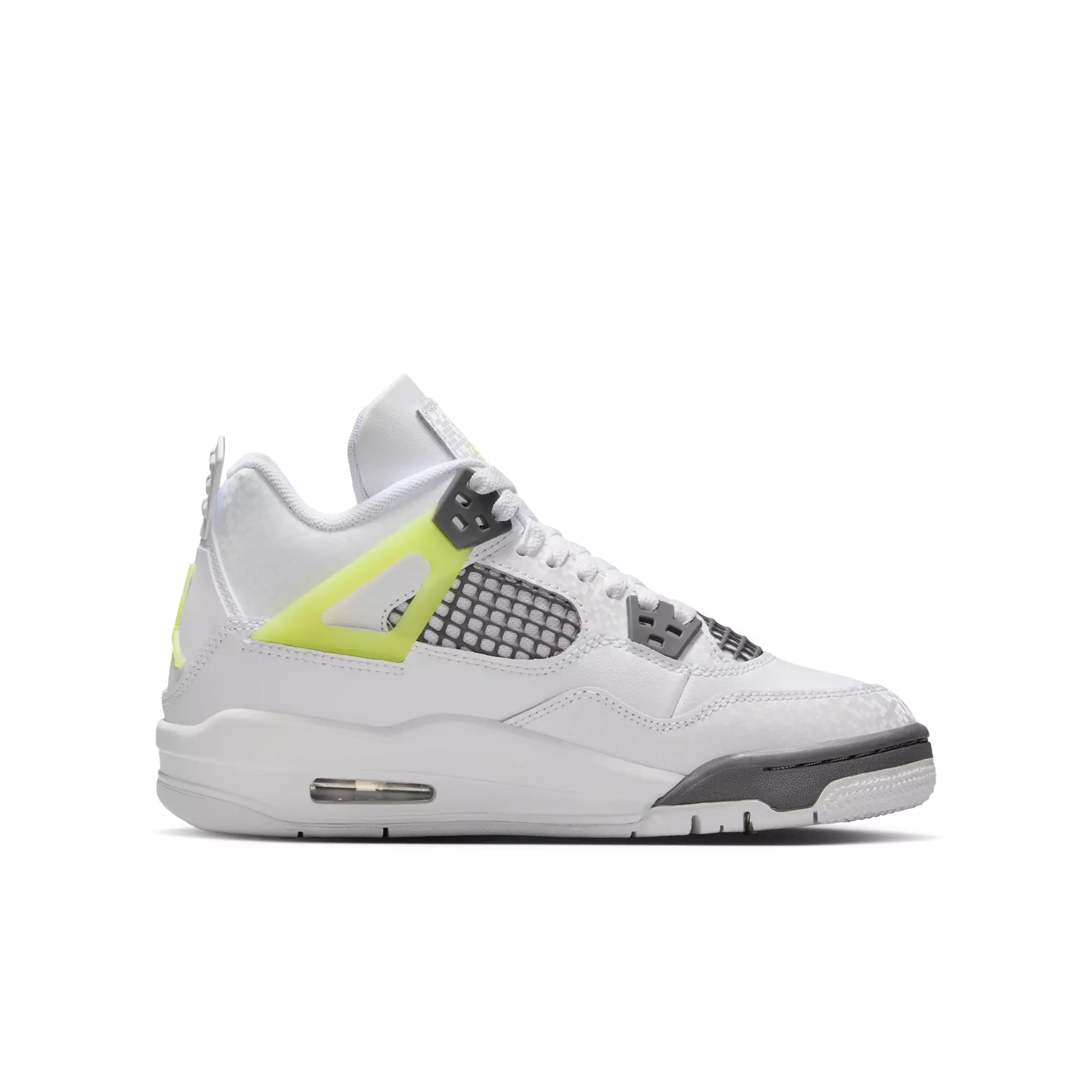 Jordan 4 Retro "Light Lemon Twist" Grade School Kids' Shoe - WHITE/LEMON TWIST/GRAPHITE