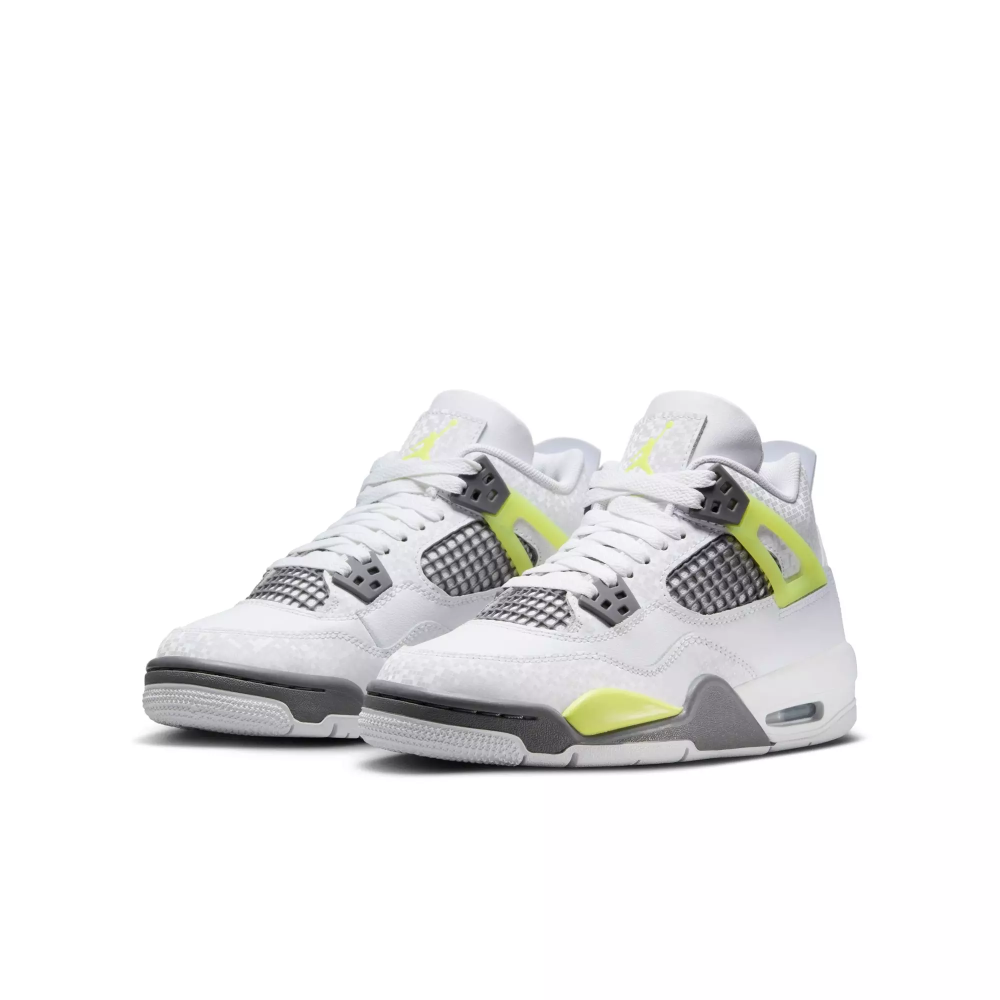 Jordan 4 Retro "Light Lemon Twist" Grade School Kids' Shoe - WHITE/LEMON TWIST/GRAPHITE